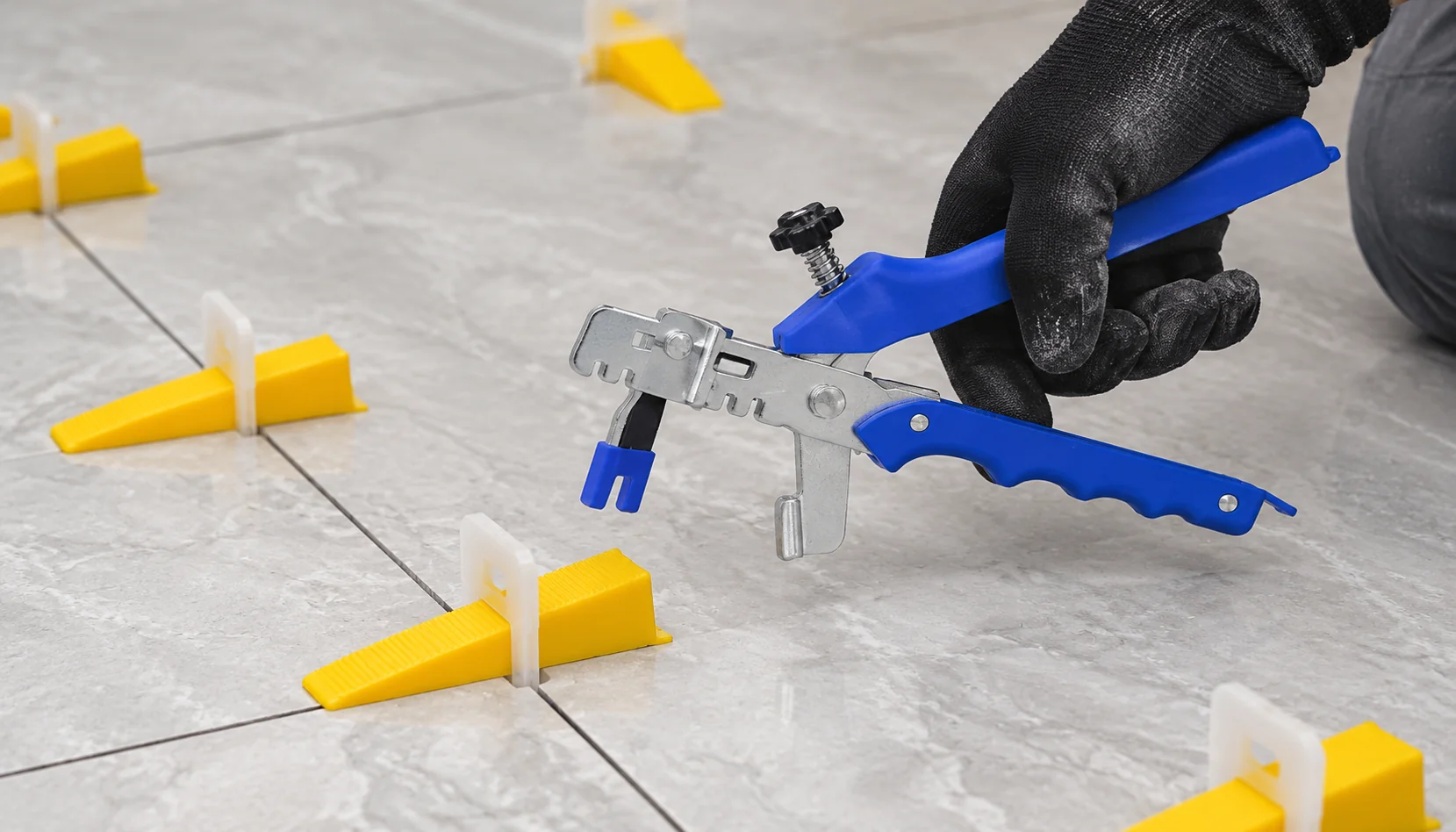 Tile Leveling Pliers · Wedge positioning during tile laying