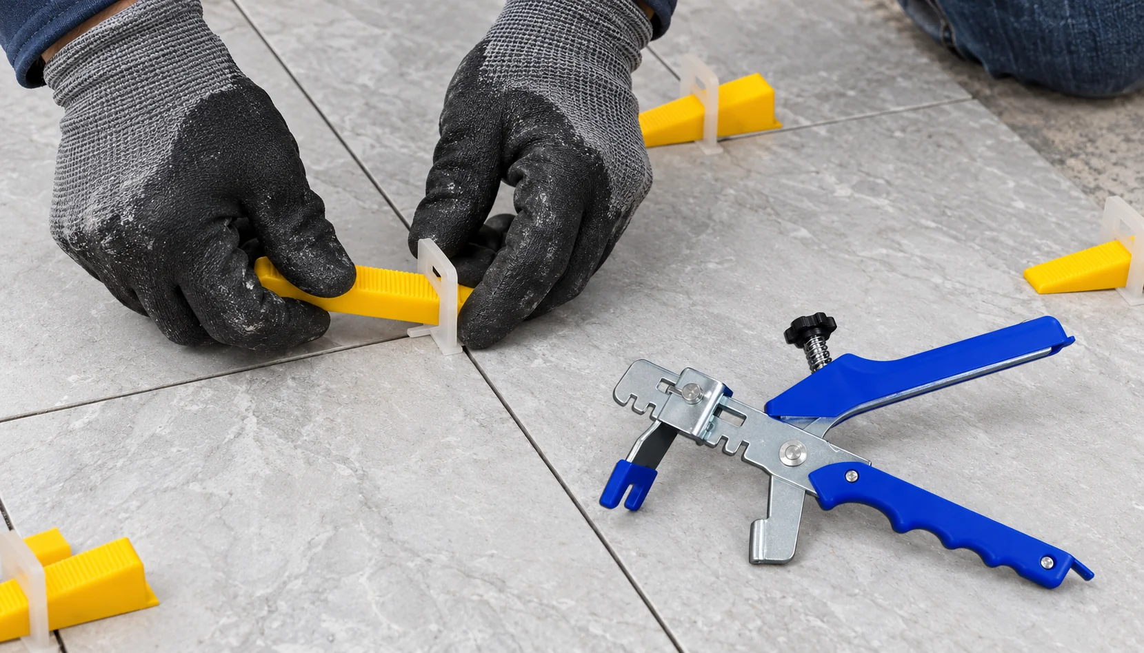 Tile Leveling Pliers · Wedge placement before using the pliers