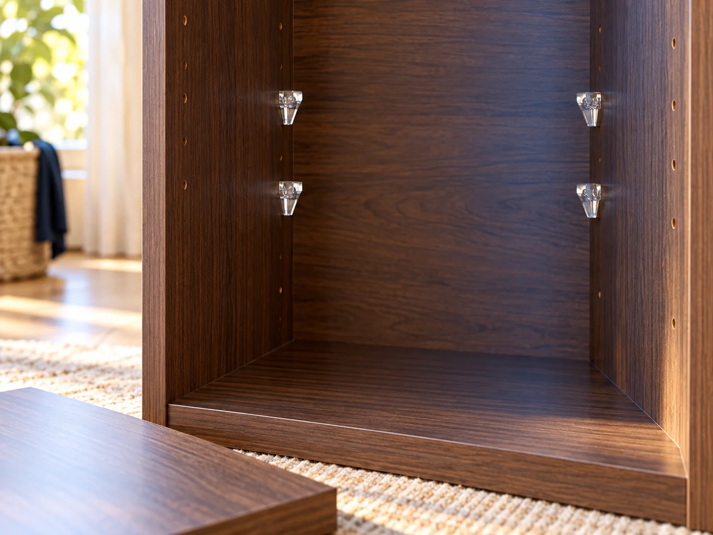 Shelf Support · Support placement in a dark cabinet
