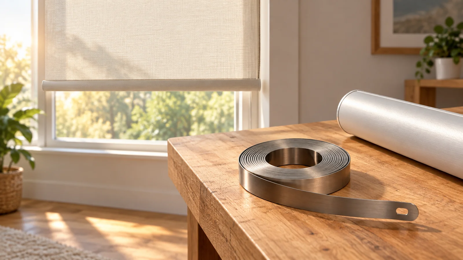 Spring Coil · Coil beside a roller shade