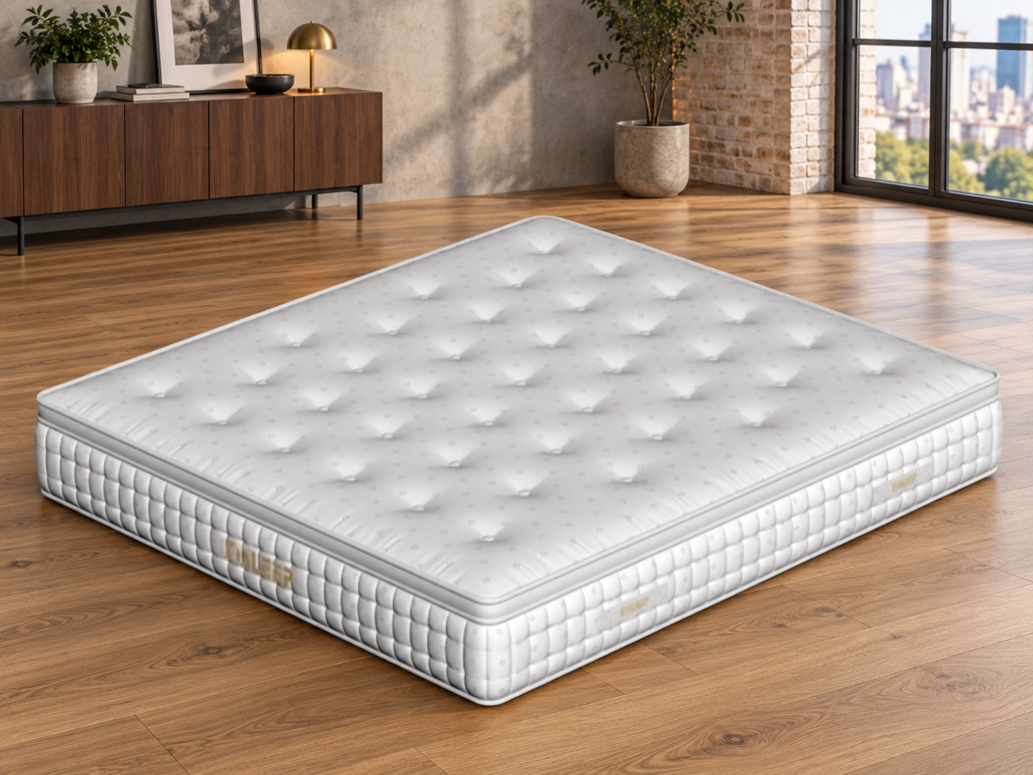 Anshui Air 6F Adaptive Smart Mattress: Scene illustration | Urban loft bedroom scene