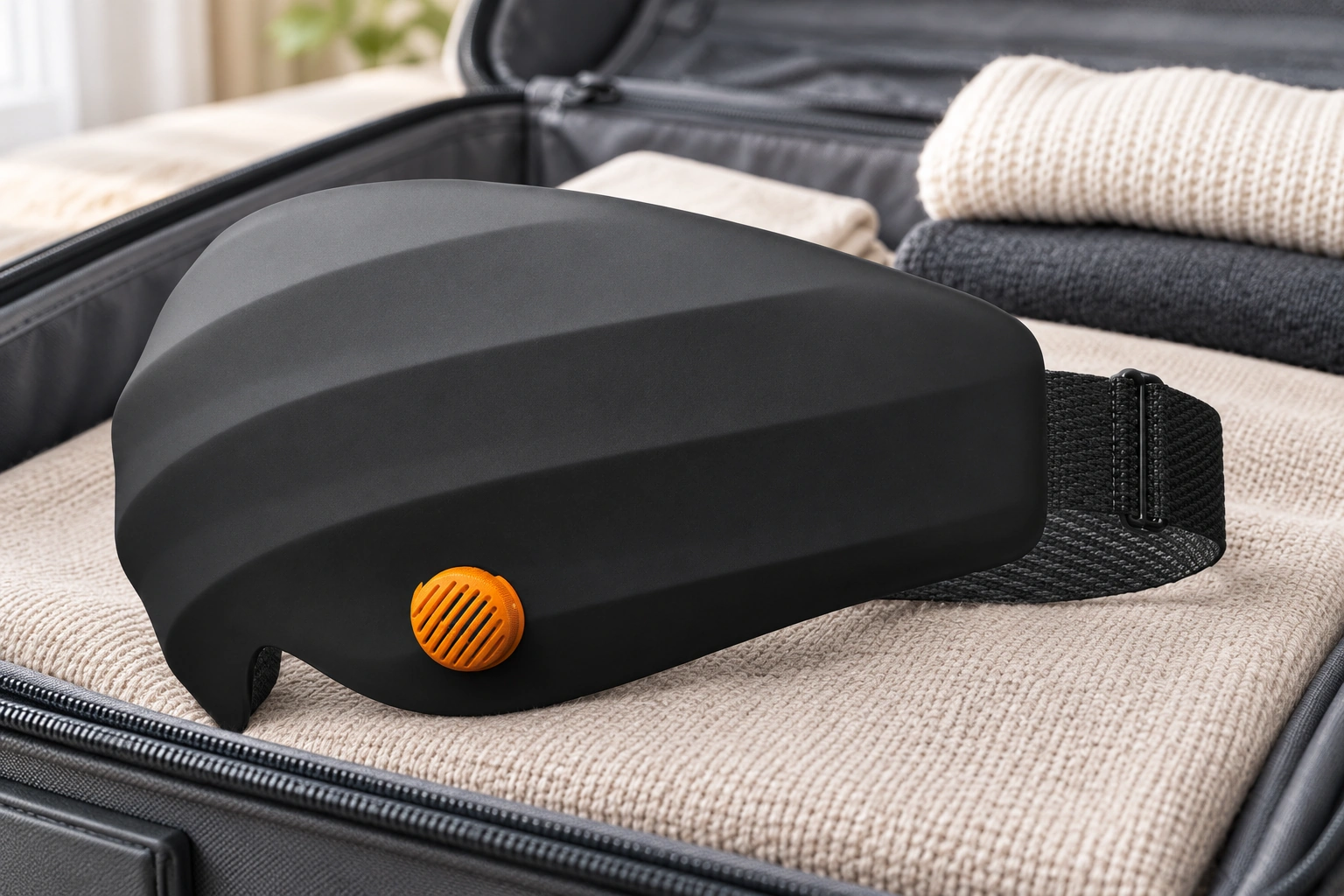 Anshui Aroma Eye Mask: Open suitcase packing