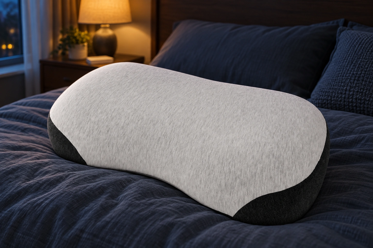 Anshui Bone-Conduction Music Pillow: Bedside night scene