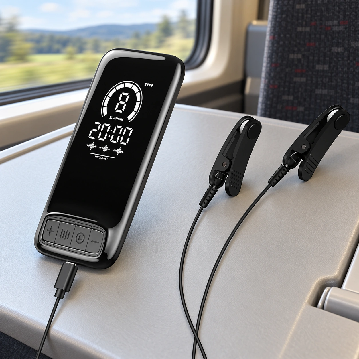 Anshui CES Ear-Clip Device: Train tray travel preparation