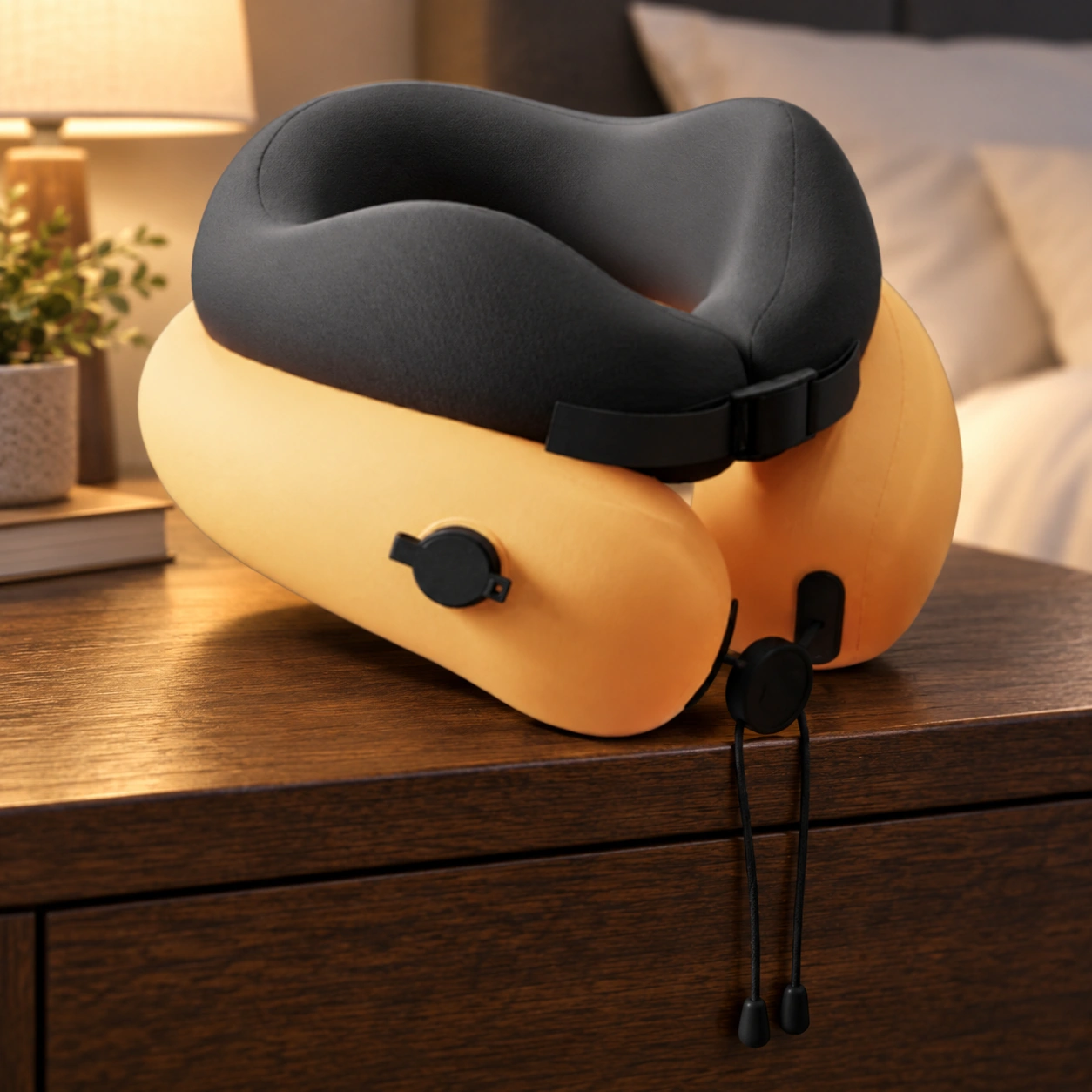 Anshui Inflatable Neck Pillow: Scene illustration | Bedroom scene