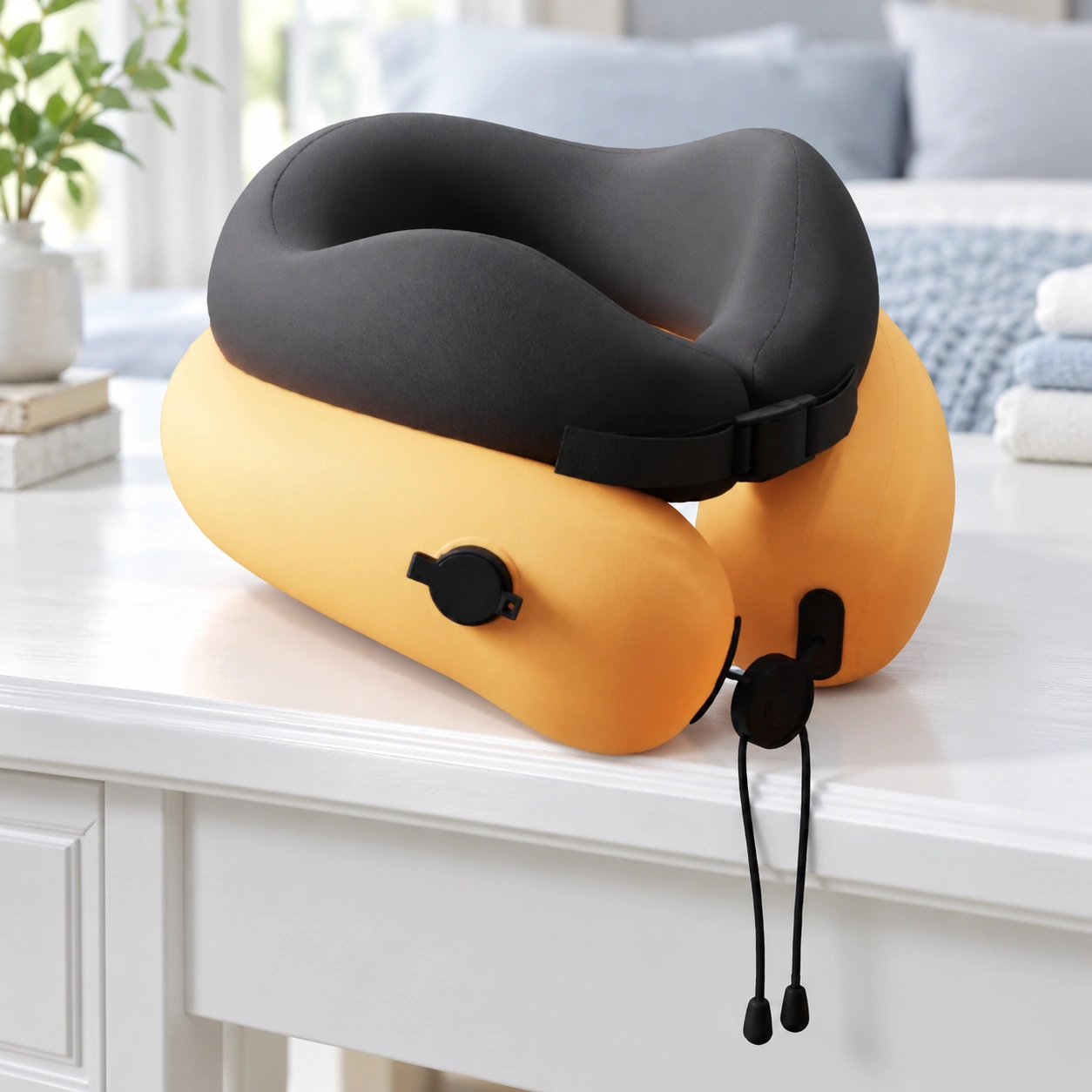 Anshui Inflatable Neck Pillow: Scene illustration | Guest room scene
