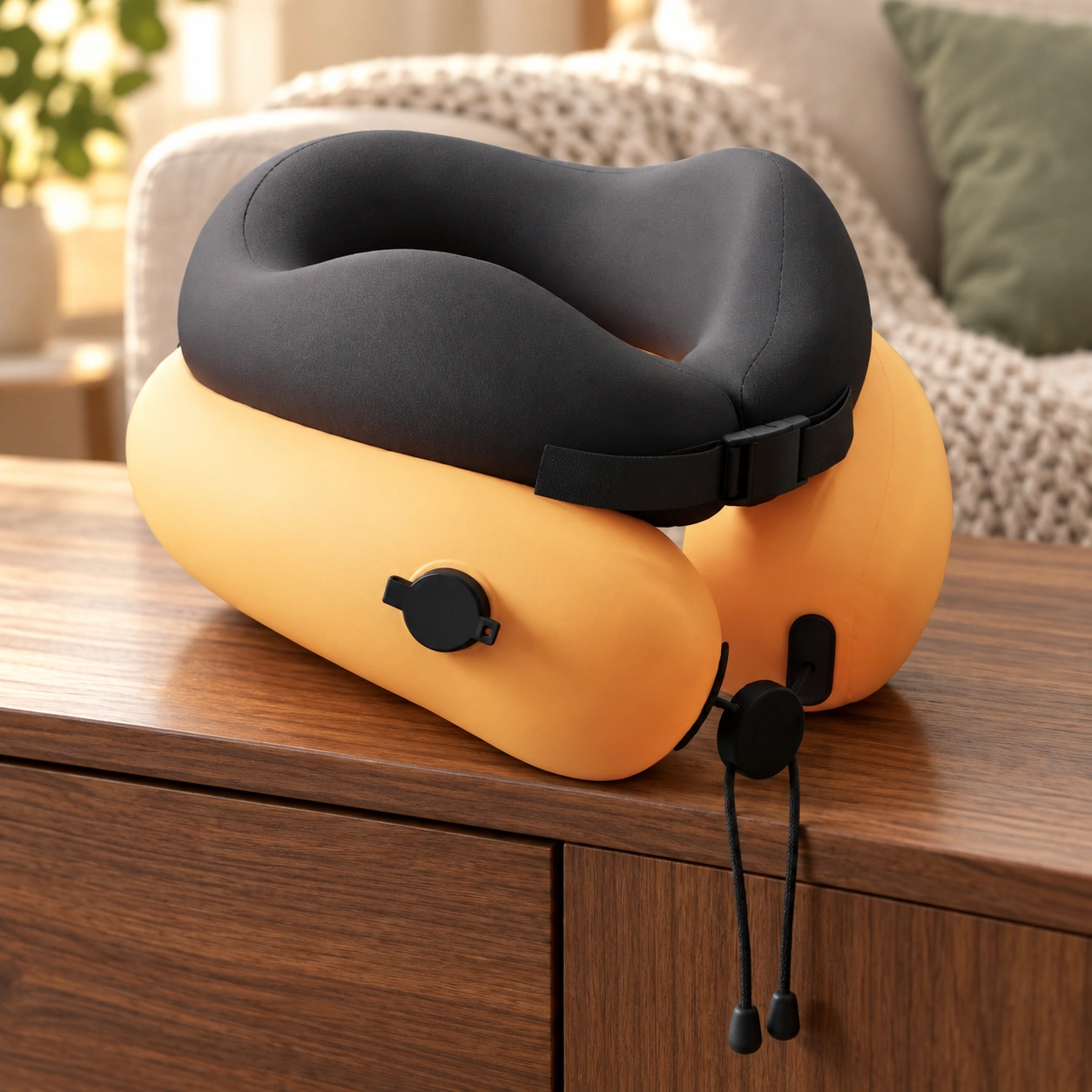 Anshui Inflatable Neck Pillow: Scene illustration | Lounge scene