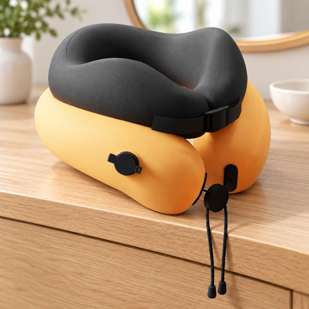 Anshui Inflatable Neck Pillow: Scene illustration | Dry dresser scene