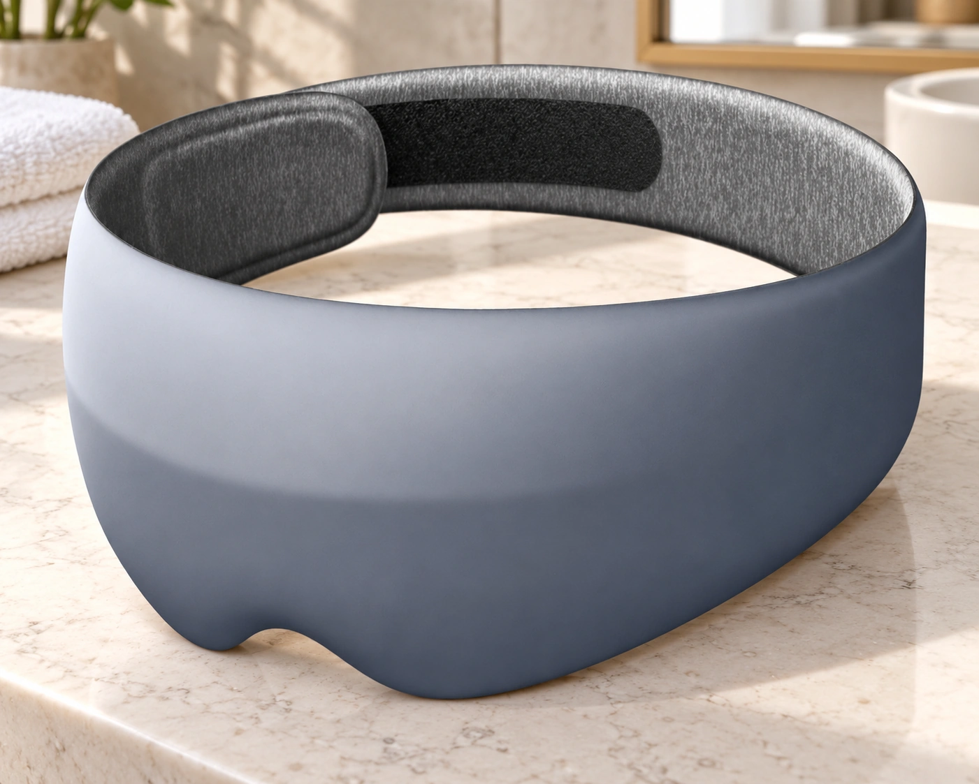 Anshui Light-Blocking Eye Mask: Dry bathroom vanity · Scene illustration
