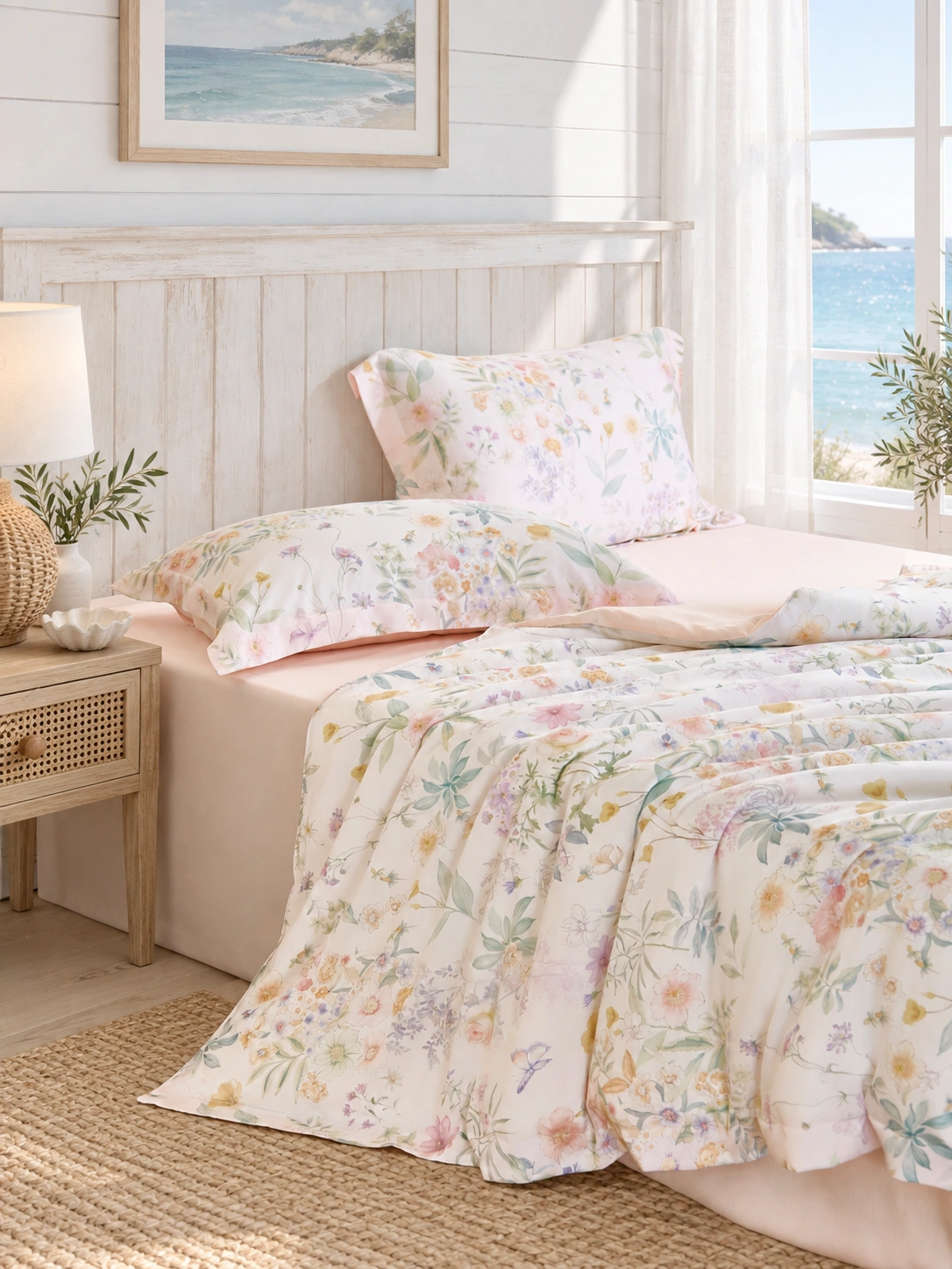 Chun Zhi Cai Tiansi Summer Quilt: Coastal villa bedroom