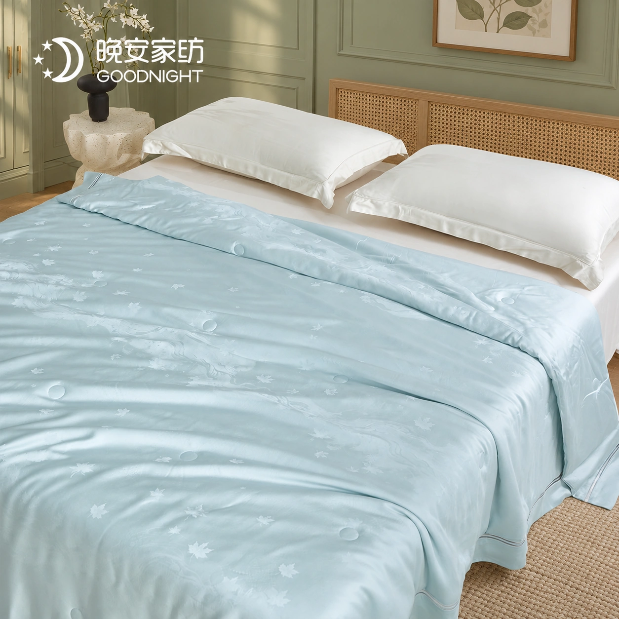Dianjing Tiansi Jacquard Summer Quilt: Guest bedroom · Scene illustration