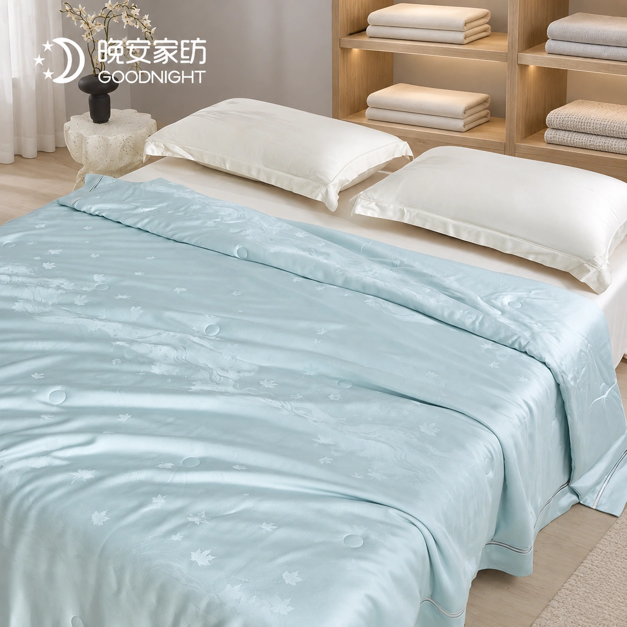 Dianjing Tiansi Jacquard Summer Quilt: Bedding showroom · Scene illustration