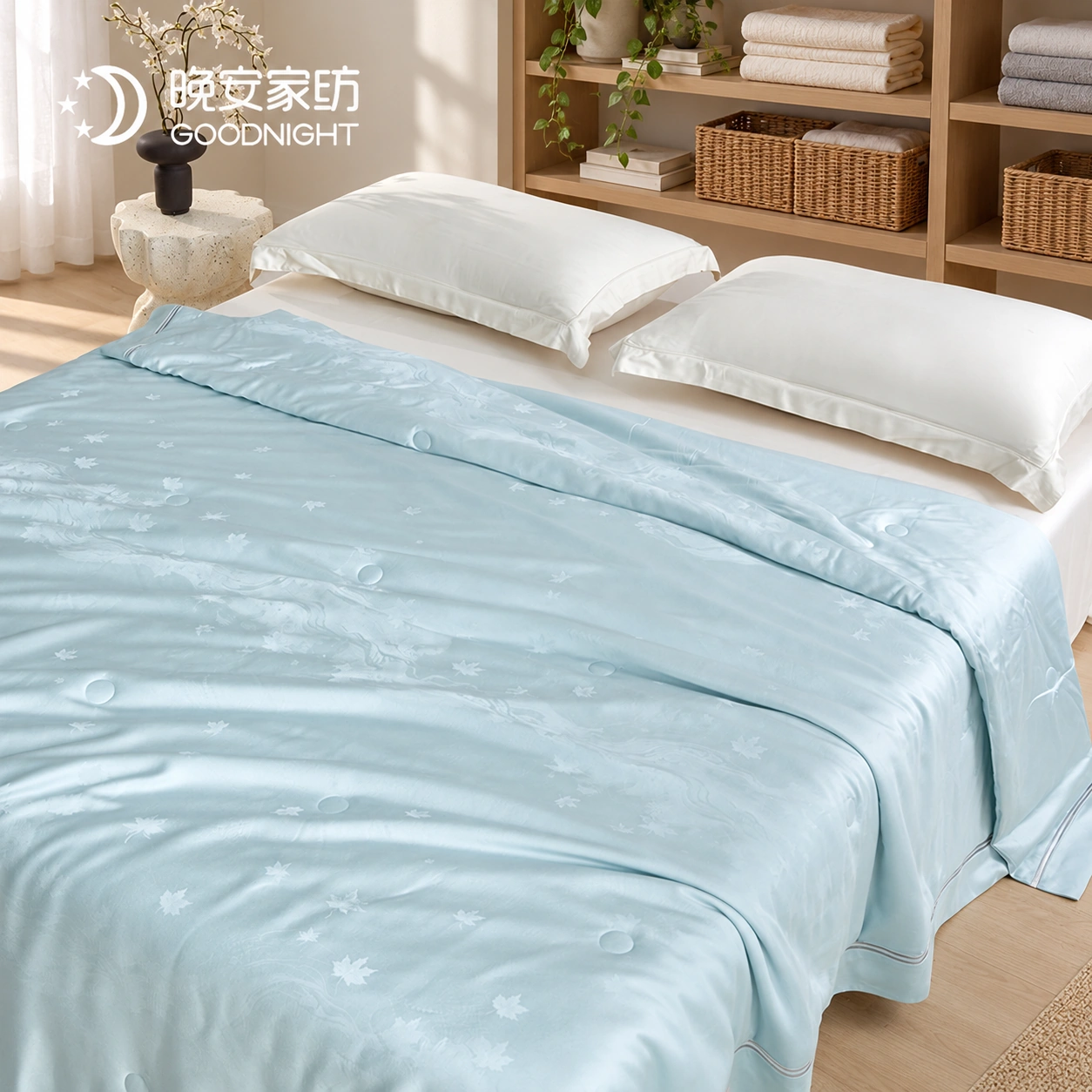 Dianjing Tiansi Jacquard Summer Quilt: Linen styling studio · Scene illustration
