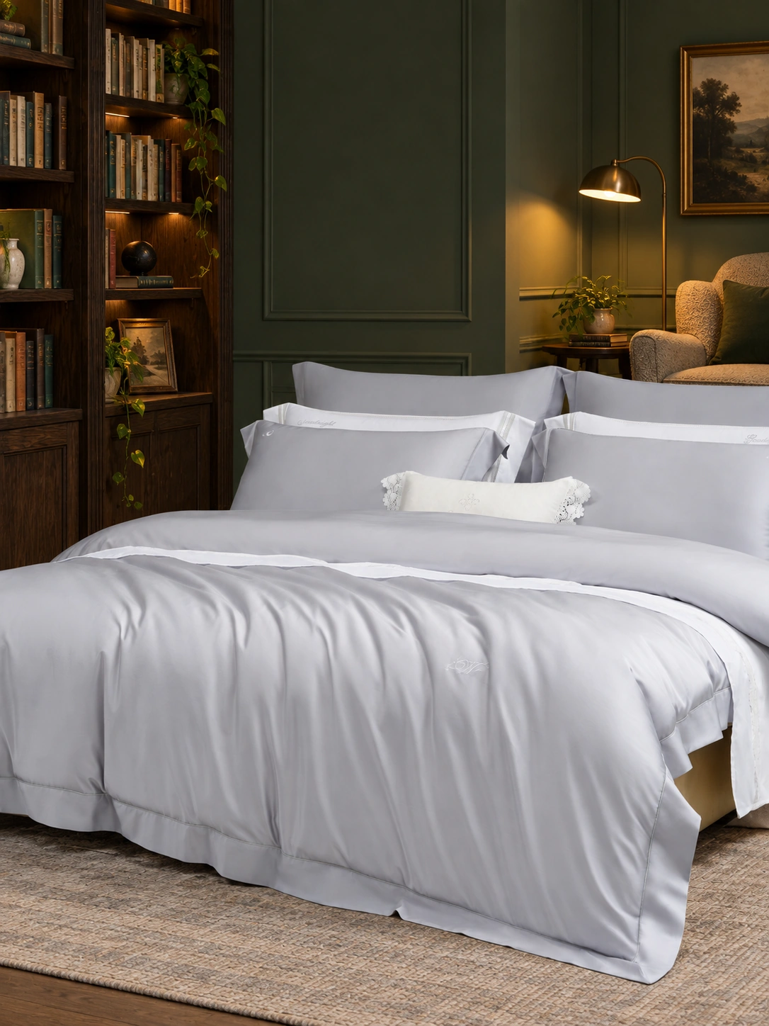 Fanxing Four-Piece Bedding Set: Reading bedroom