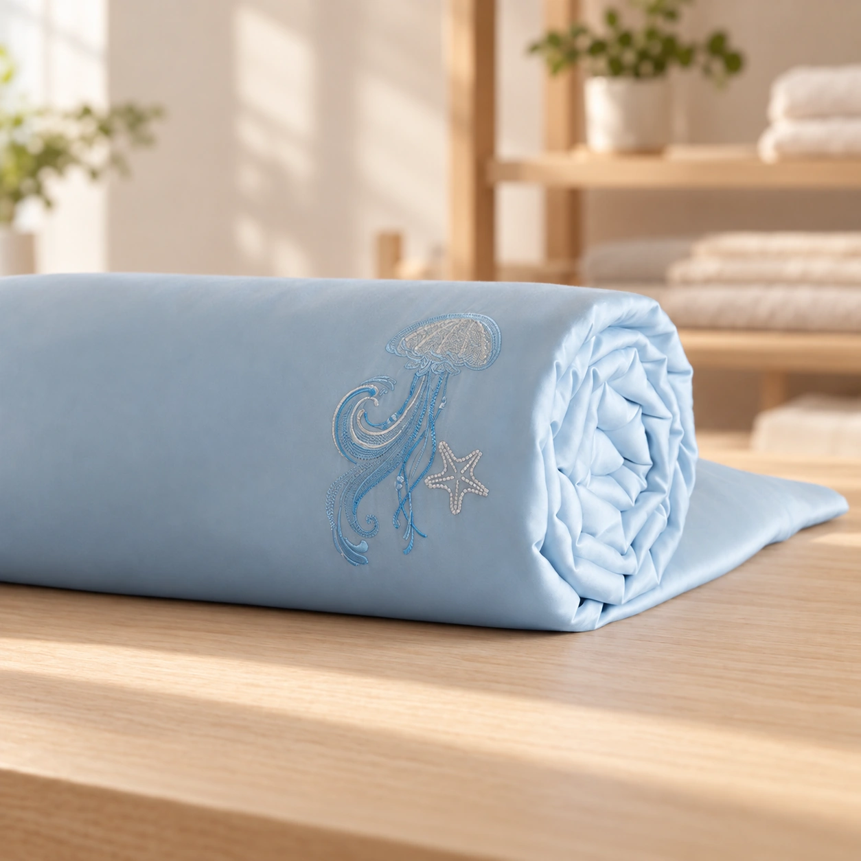 Lanhai Liuguang Canbao Summer Quilt: Linen studio display