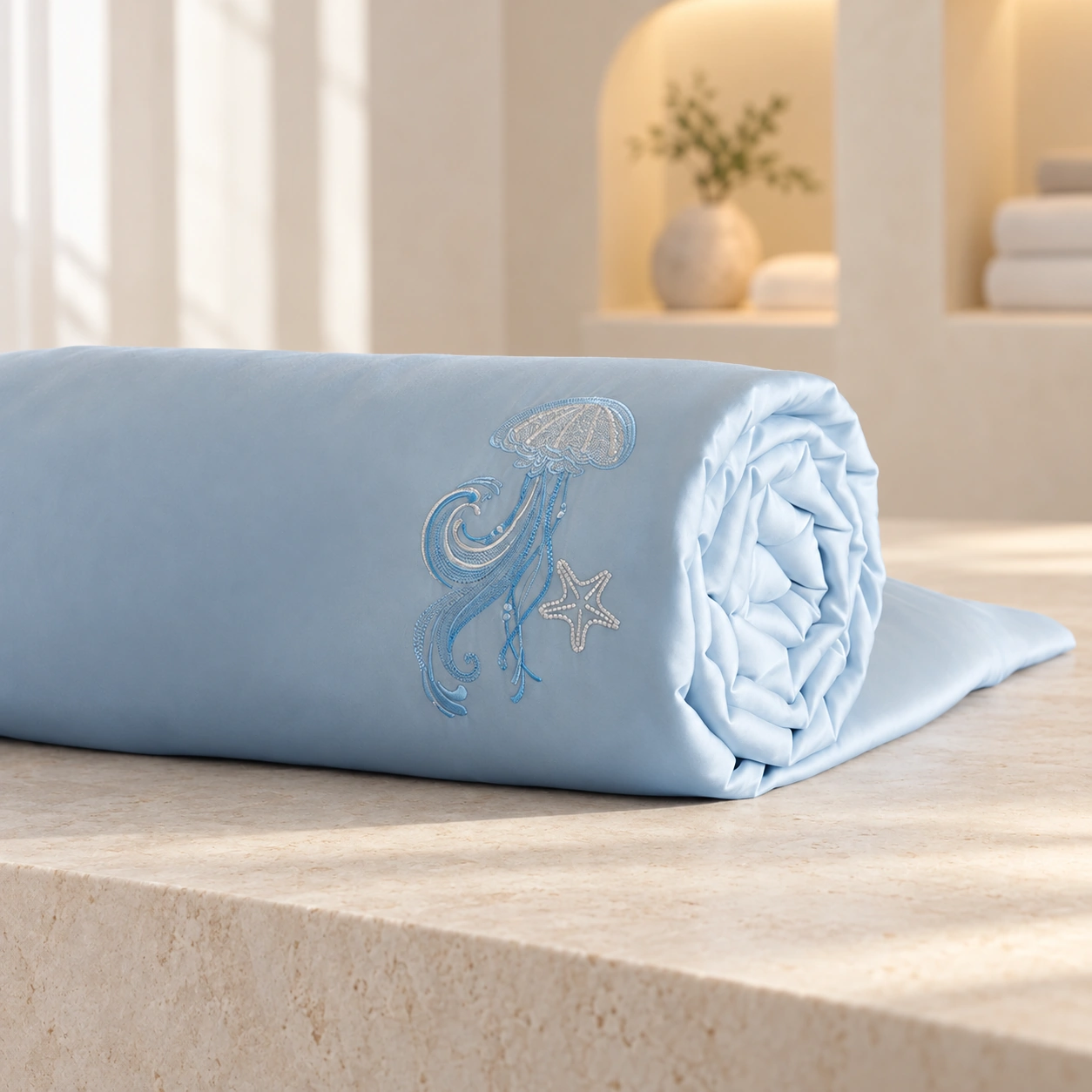 Lanhai Liuguang Canbao Summer Quilt: Home textile showroom display