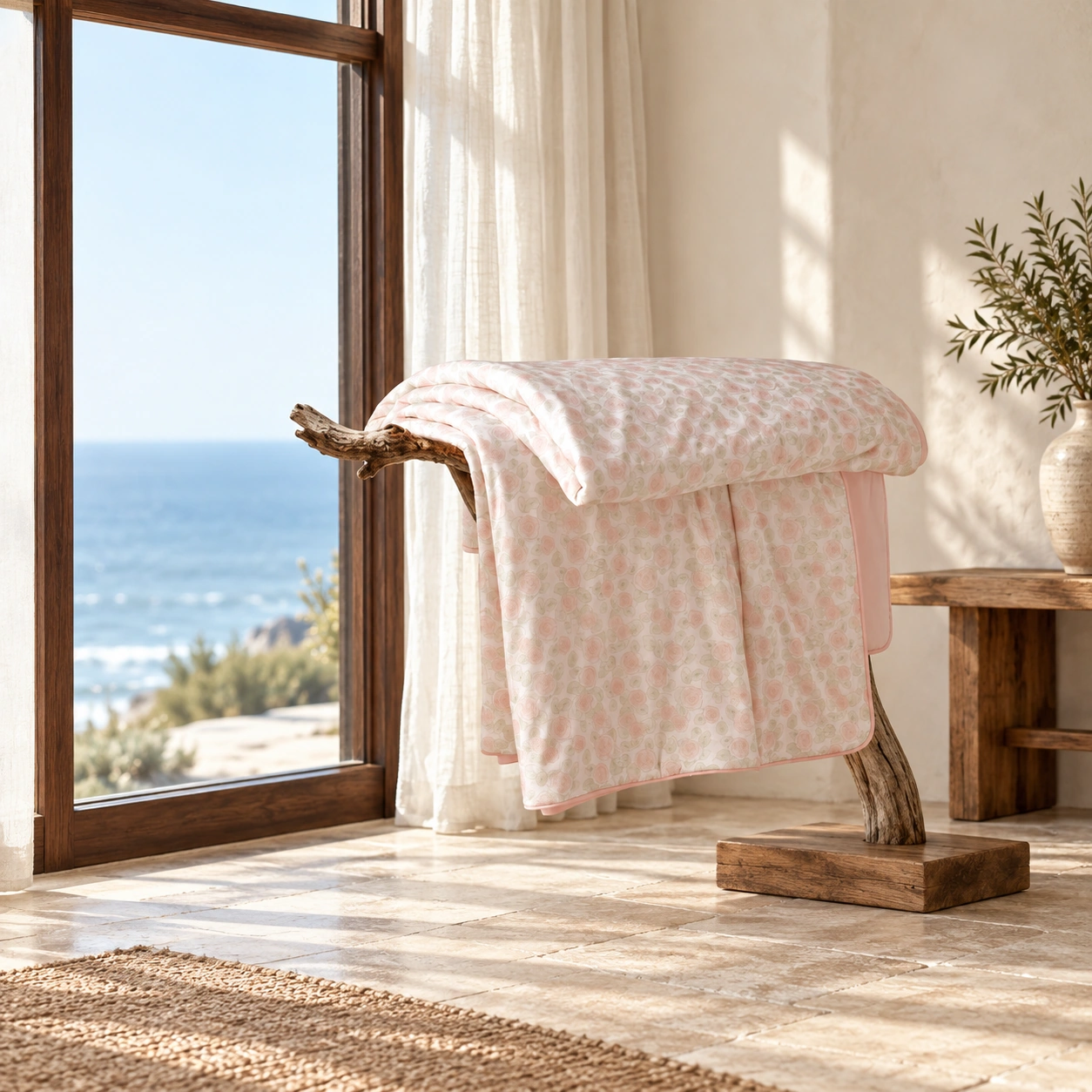 Meixiang Printed Summer Quilt: Coastal guestroom