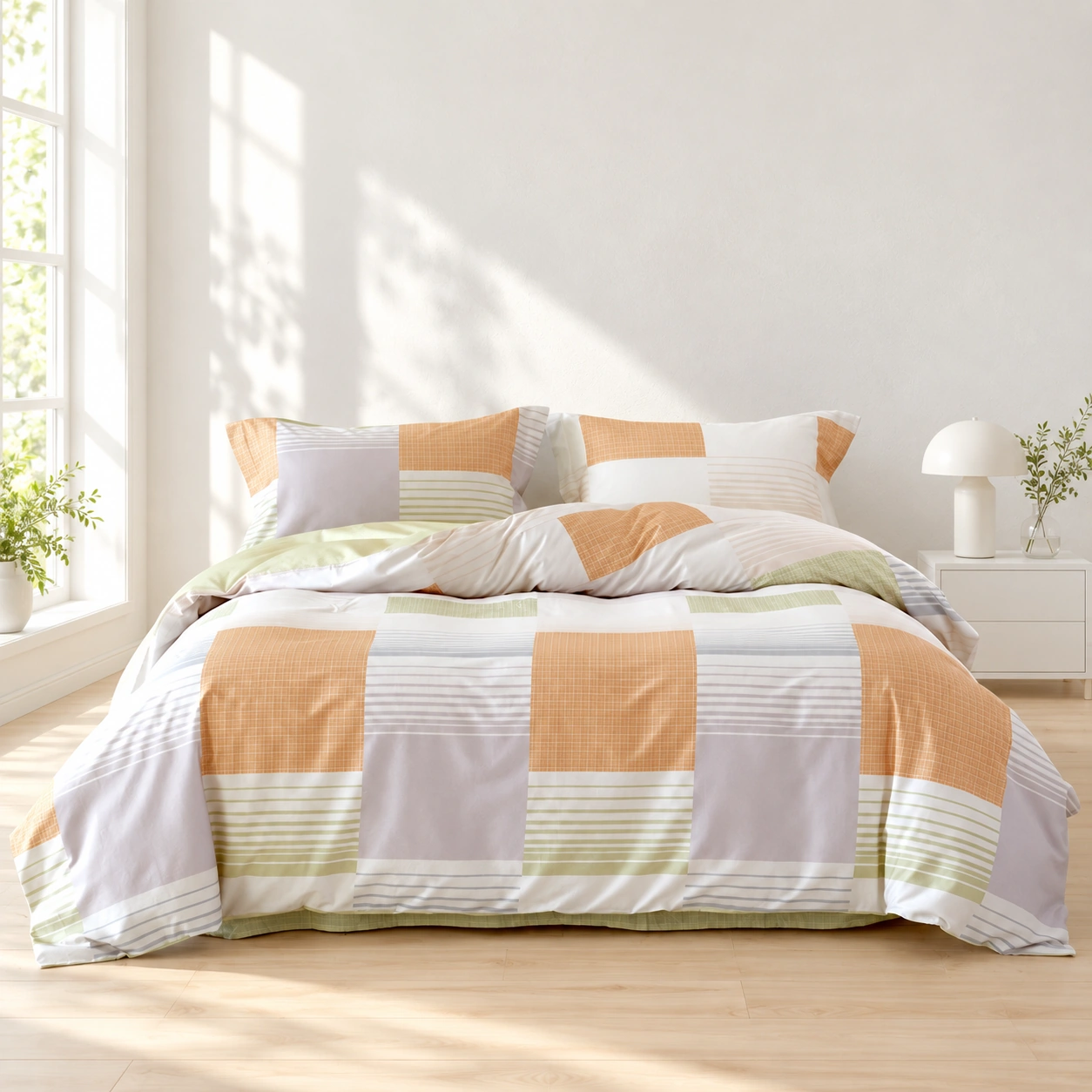 Nuandiao Four-Piece Bedding Set: Bright bedroom