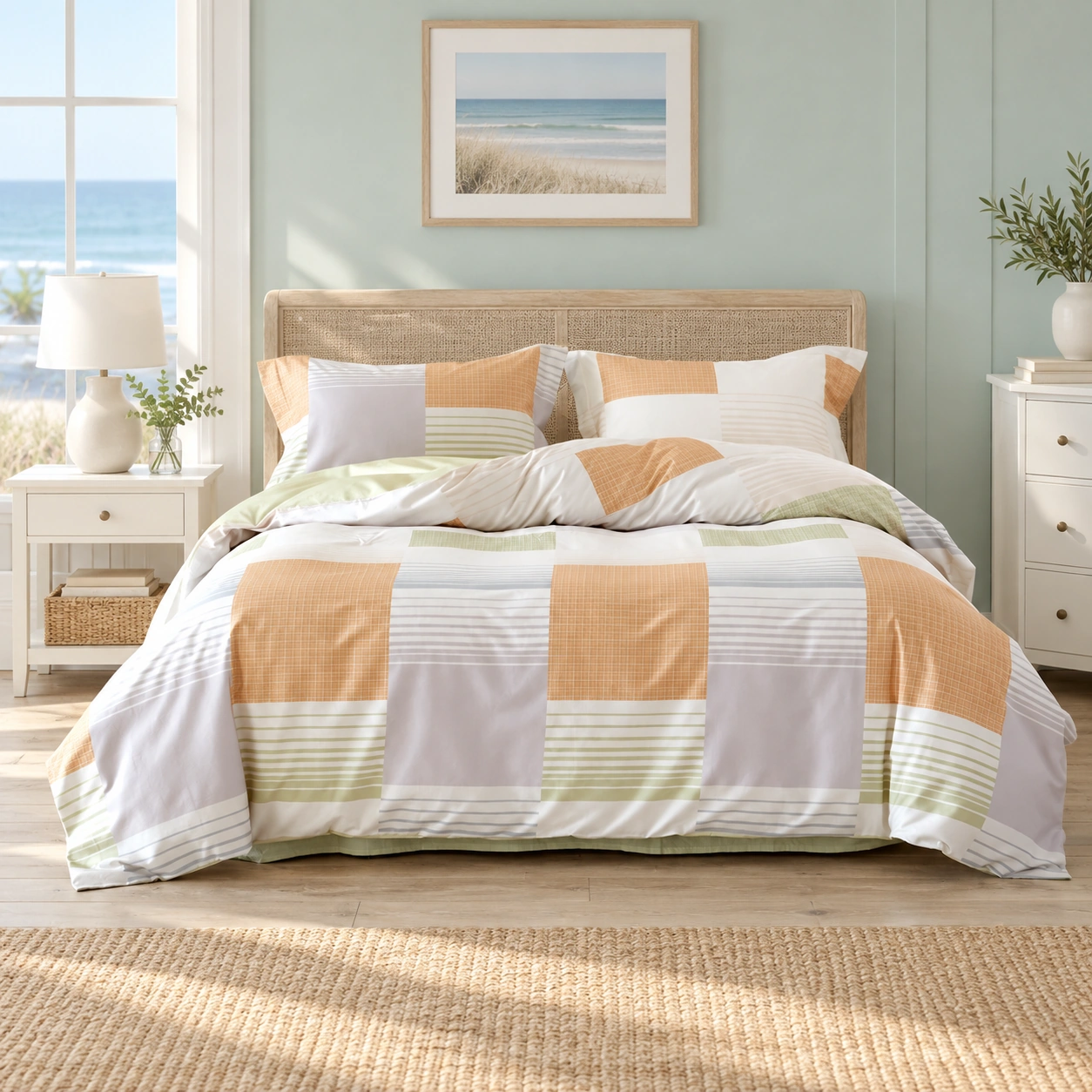 Nuandiao Four-Piece Bedding Set: Coastal bedroom