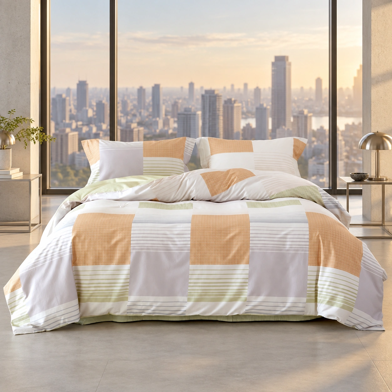 Nuandiao Four-Piece Bedding Set: High-rise bedroom