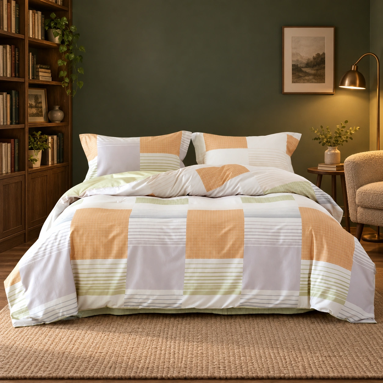Nuandiao Four-Piece Bedding Set: Reading bedroom