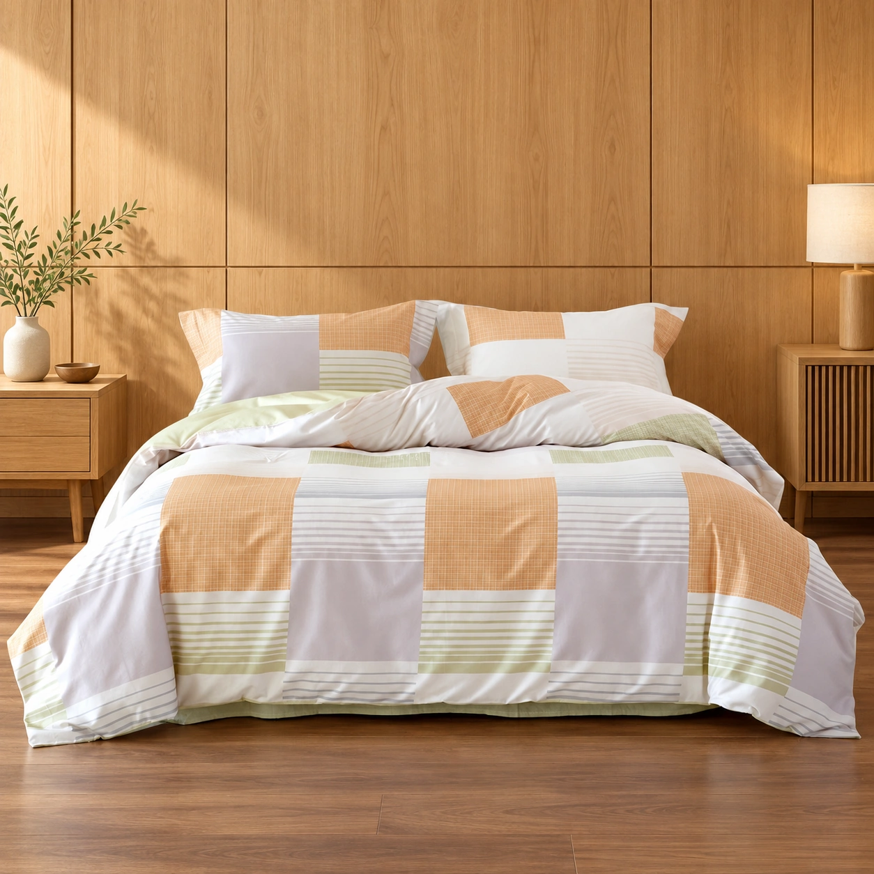 Nuandiao Four-Piece Bedding Set: Wood showroom