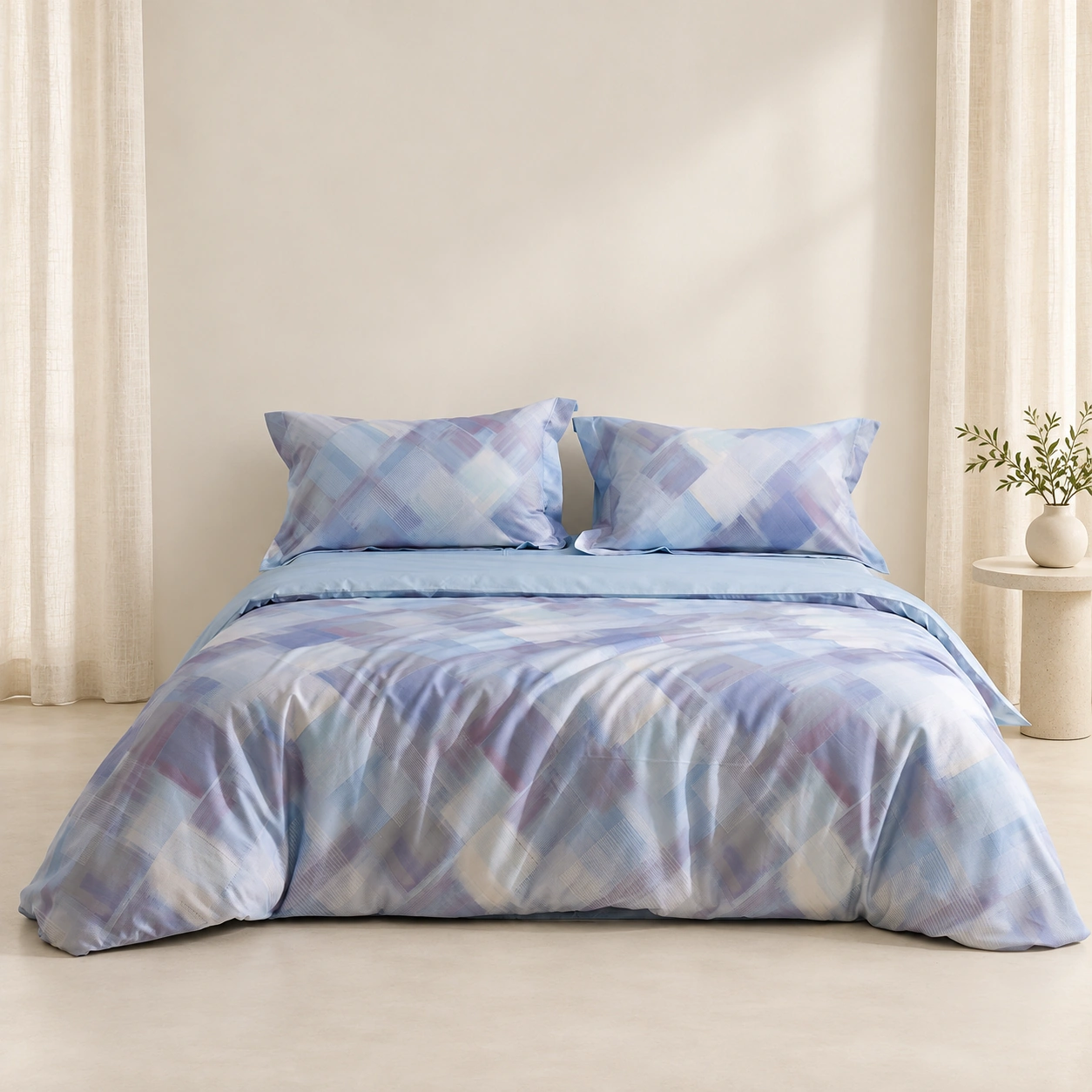 Qianlan Geyun Four-Piece Bedding Set: Linen studio