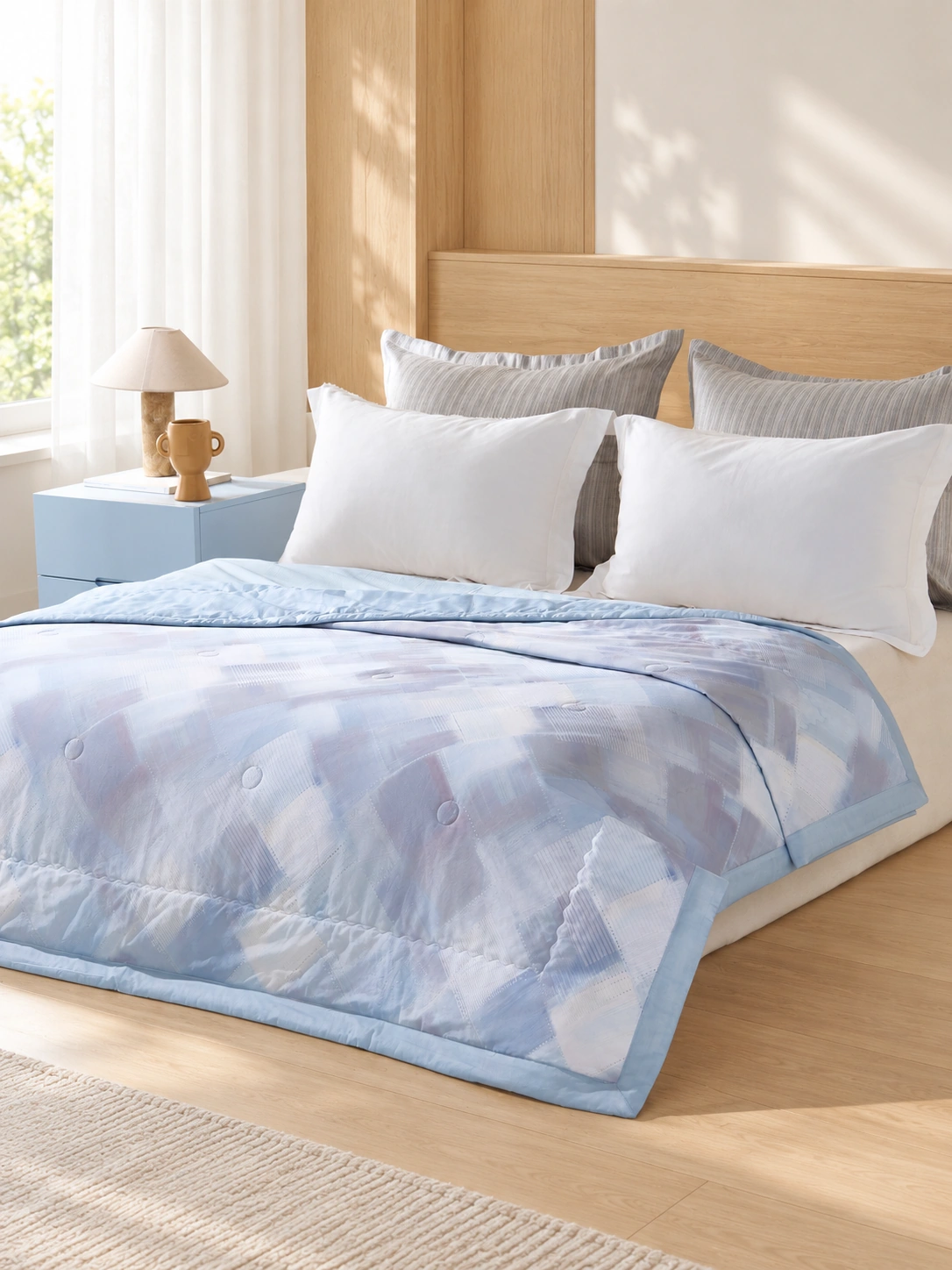 Qianlan Geyun Tiansi-Cotton Summer Quilt: Bright window bedroom
