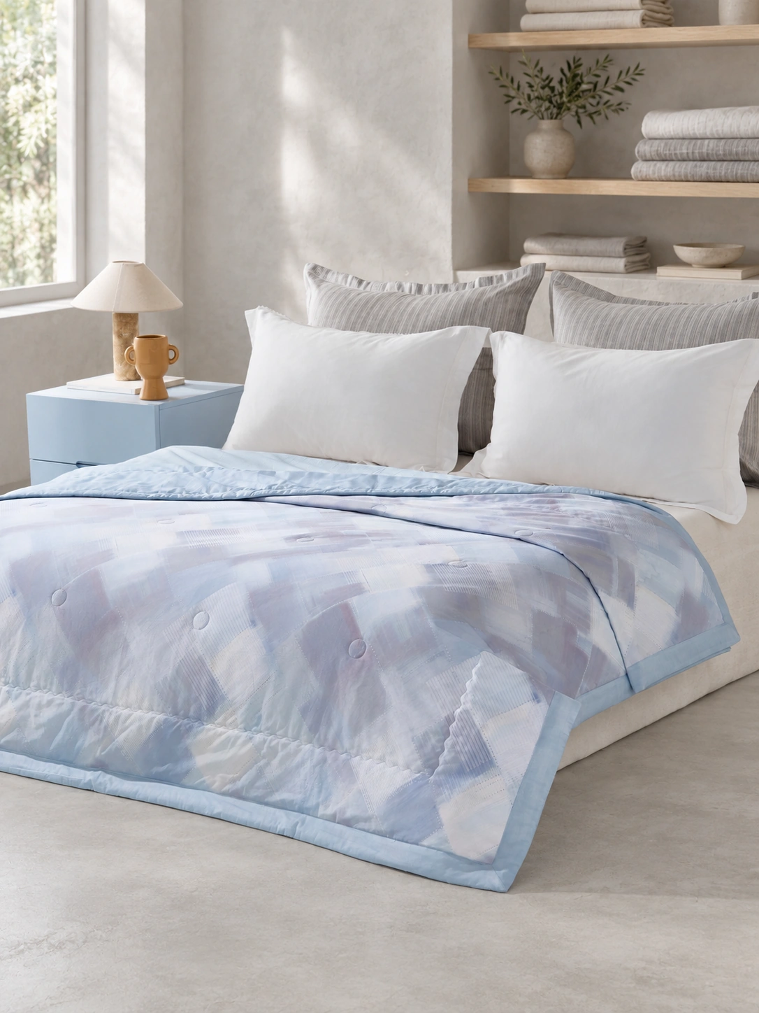 Qianlan Geyun Tiansi-Cotton Summer Quilt: Editorial linen studio