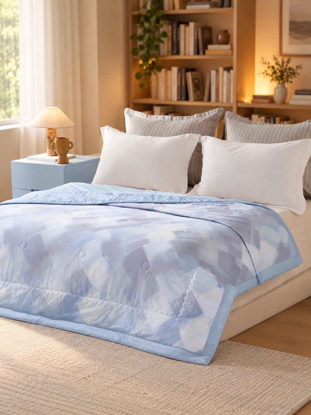 Qianlan Geyun Tiansi-Cotton Summer Quilt: Reading-corner bedroom