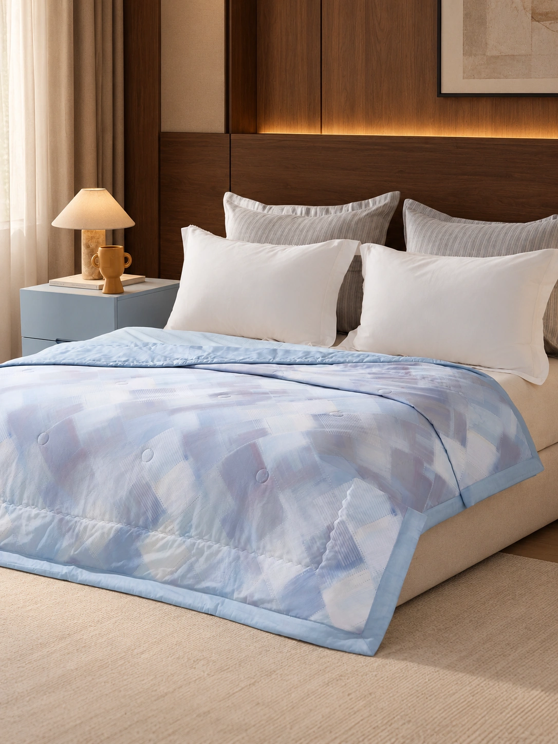 Qianlan Geyun Tiansi-Cotton Summer Quilt: Walnut hotel room