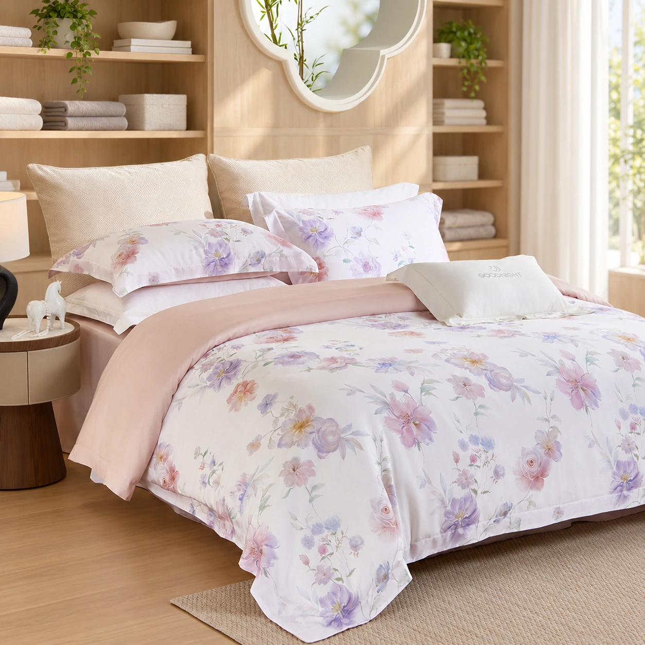 Randuo Four-Piece Bedding Set: Linen studio display