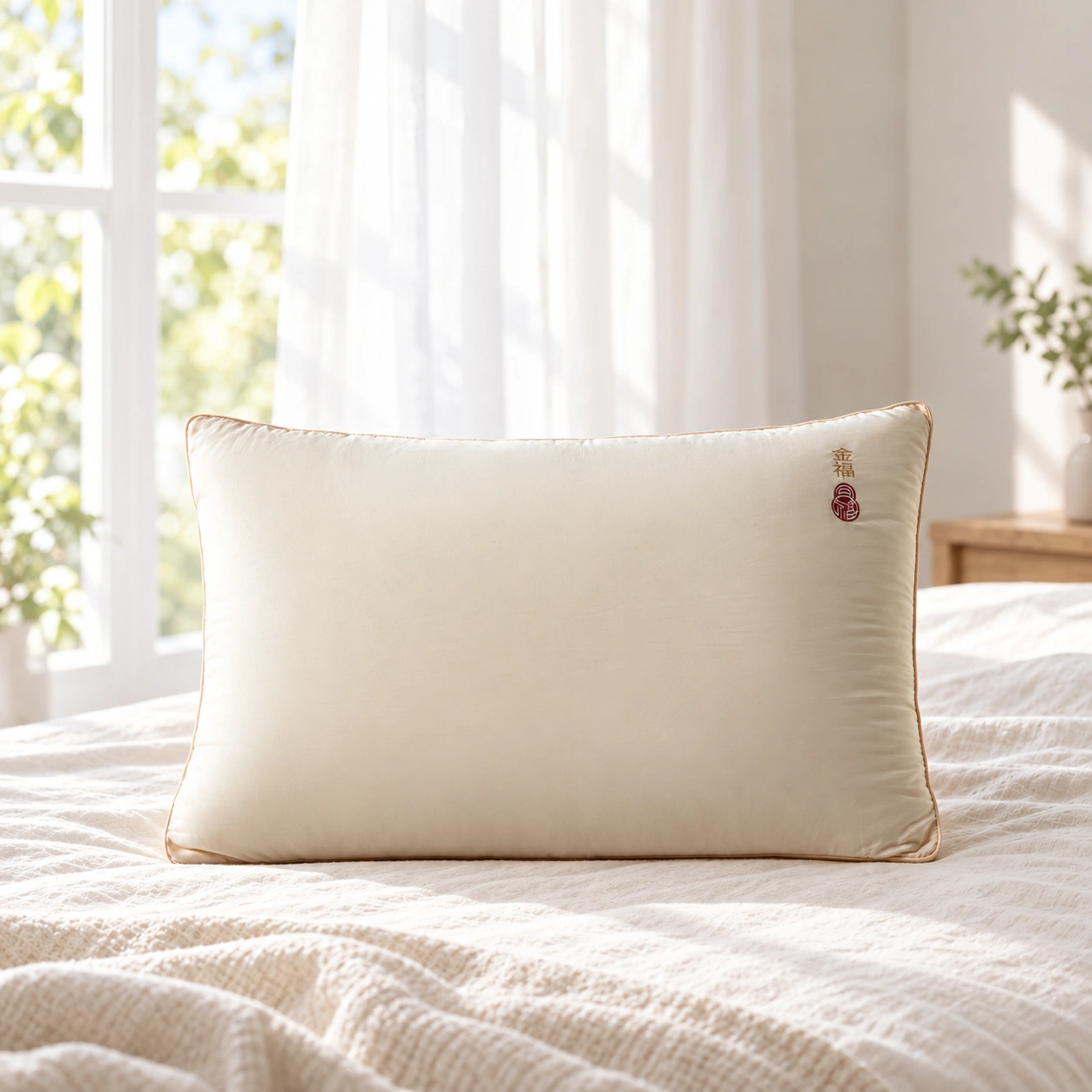 Ruixi Jinfu Gusseted Pillow: Bright daylight bedroom