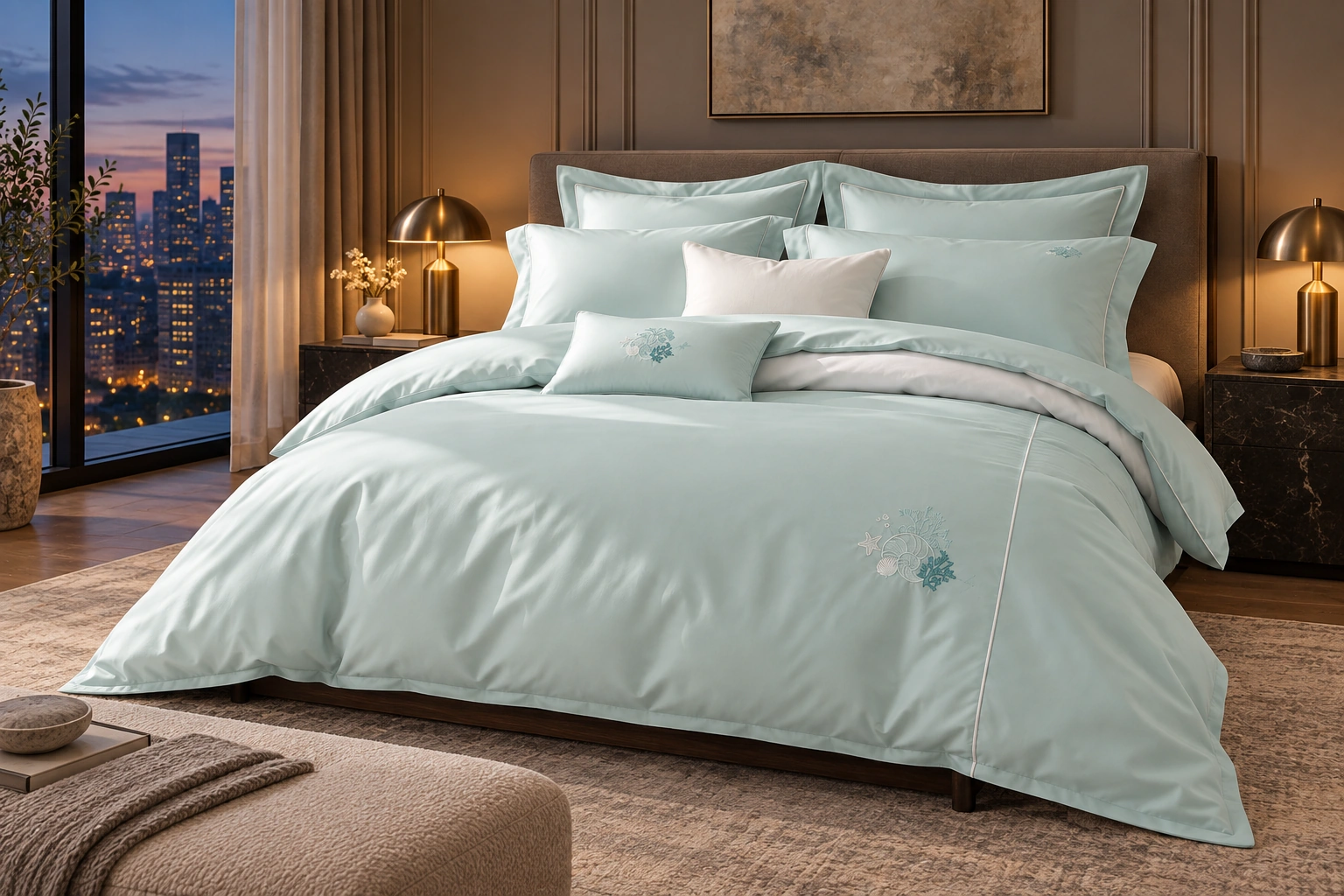 Shanhu Mengjing Four-Piece Bedding Set: Townhouse evening bedroom