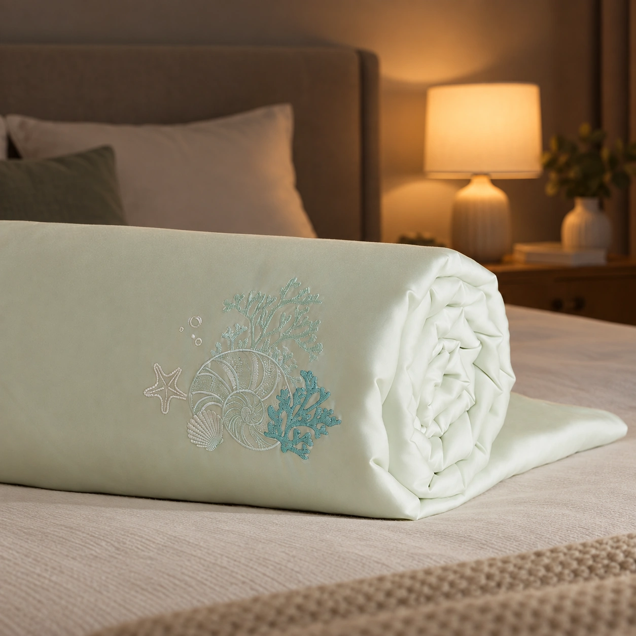 Shanhu Mengjing Canbao Summer Quilt: Evening bedside display