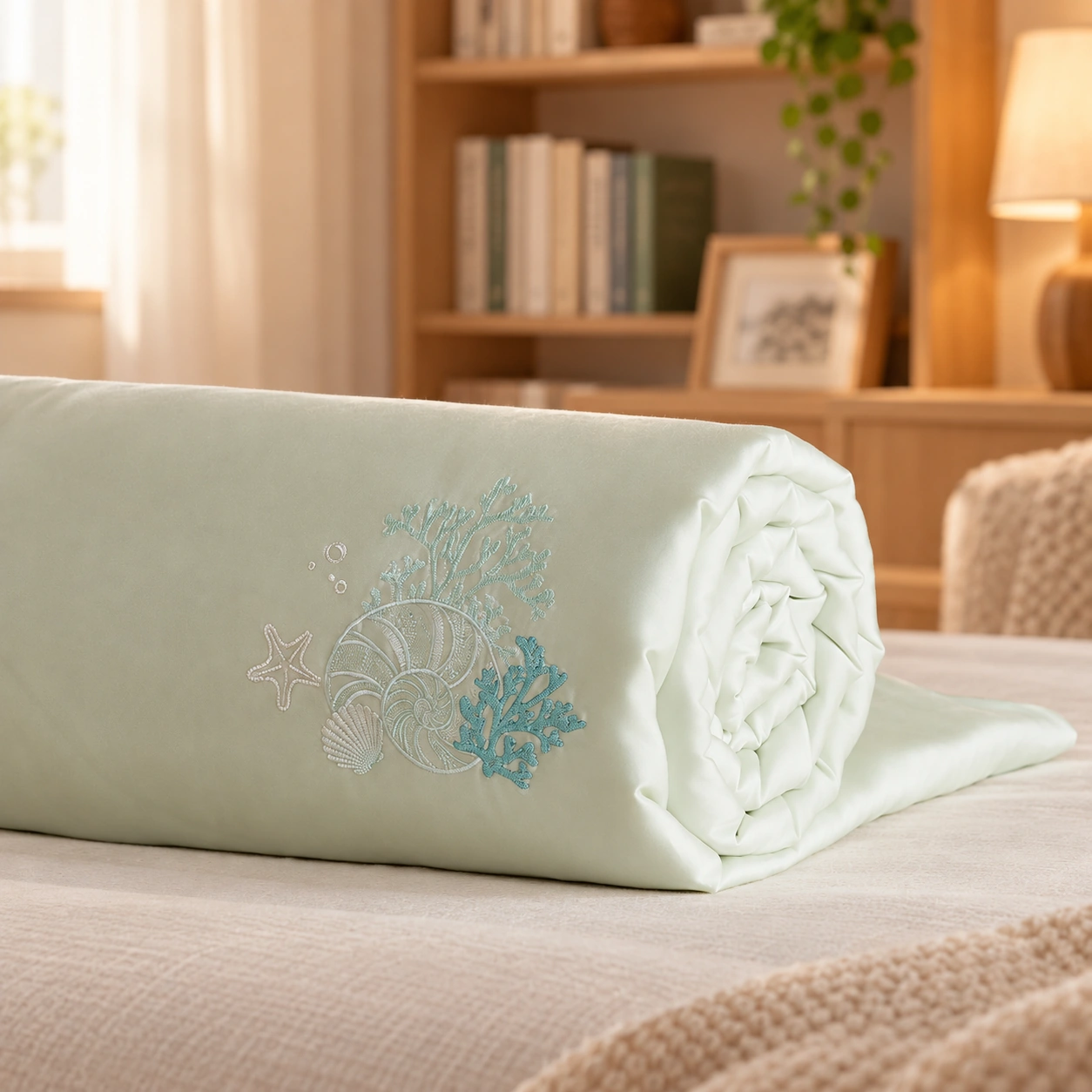 Shanhu Mengjing Canbao Summer Quilt: Bedroom reading corner