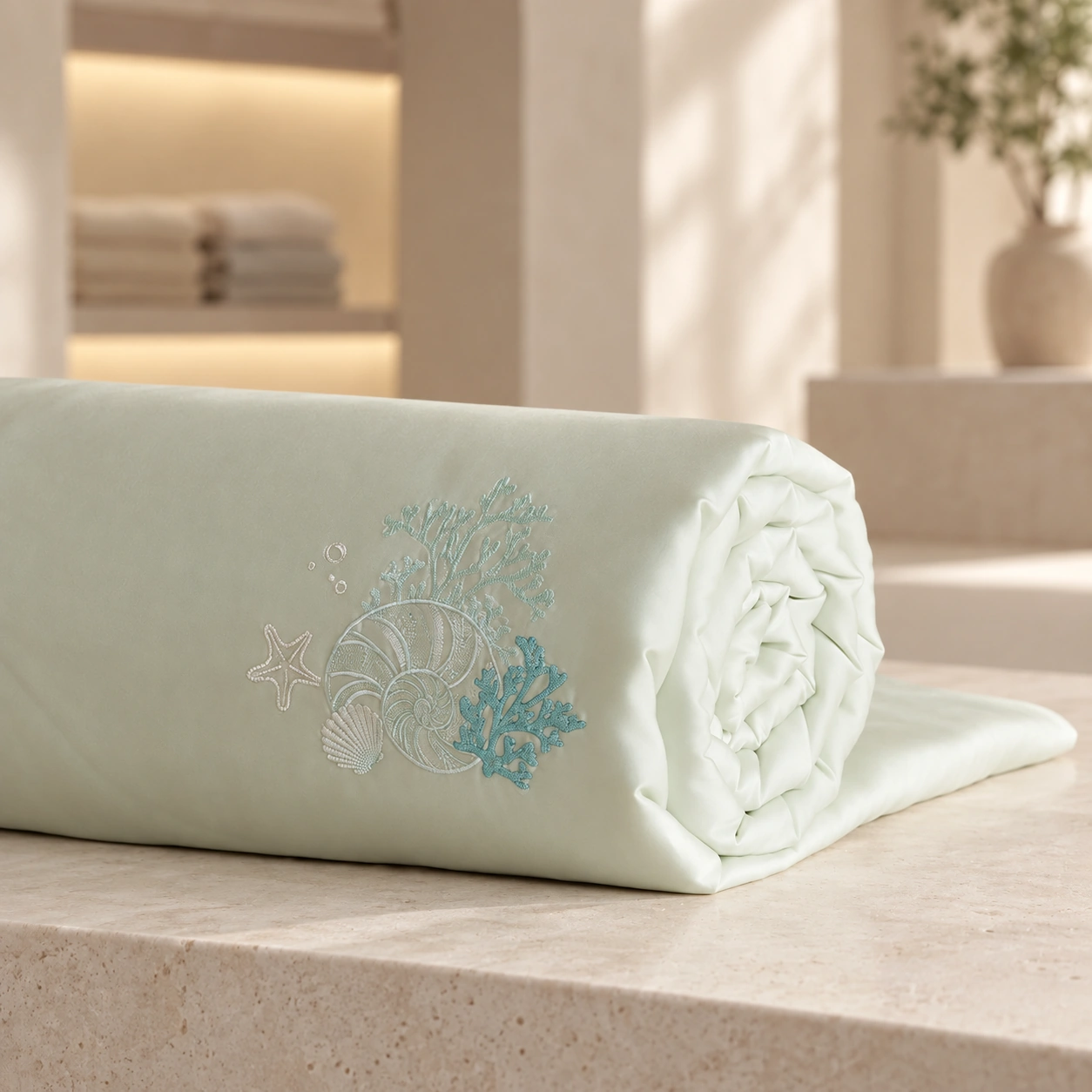 Shanhu Mengjing Canbao Summer Quilt: Home textile showroom display