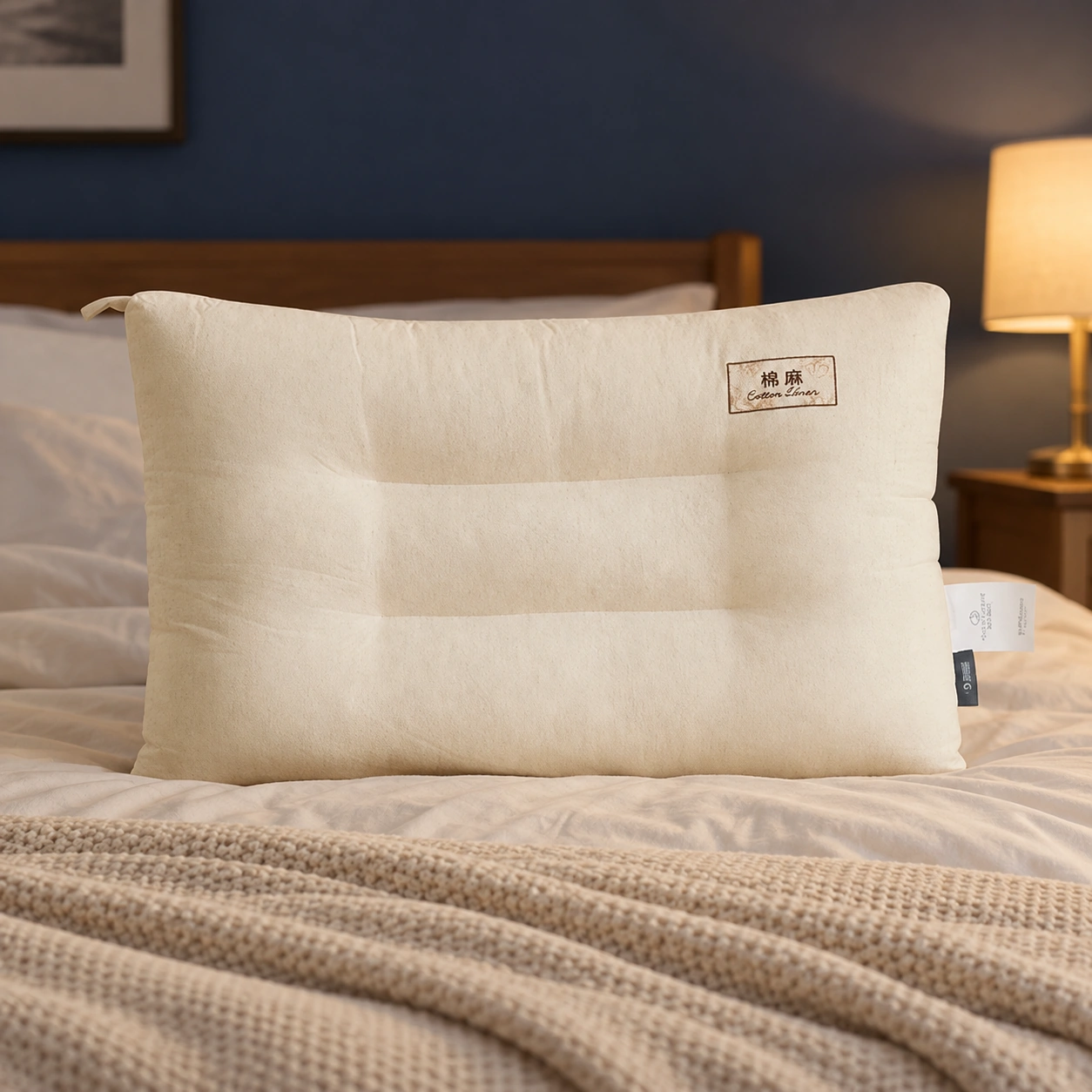 Shuxin Tiansi-Linen Pillow: Navy evening bedroom