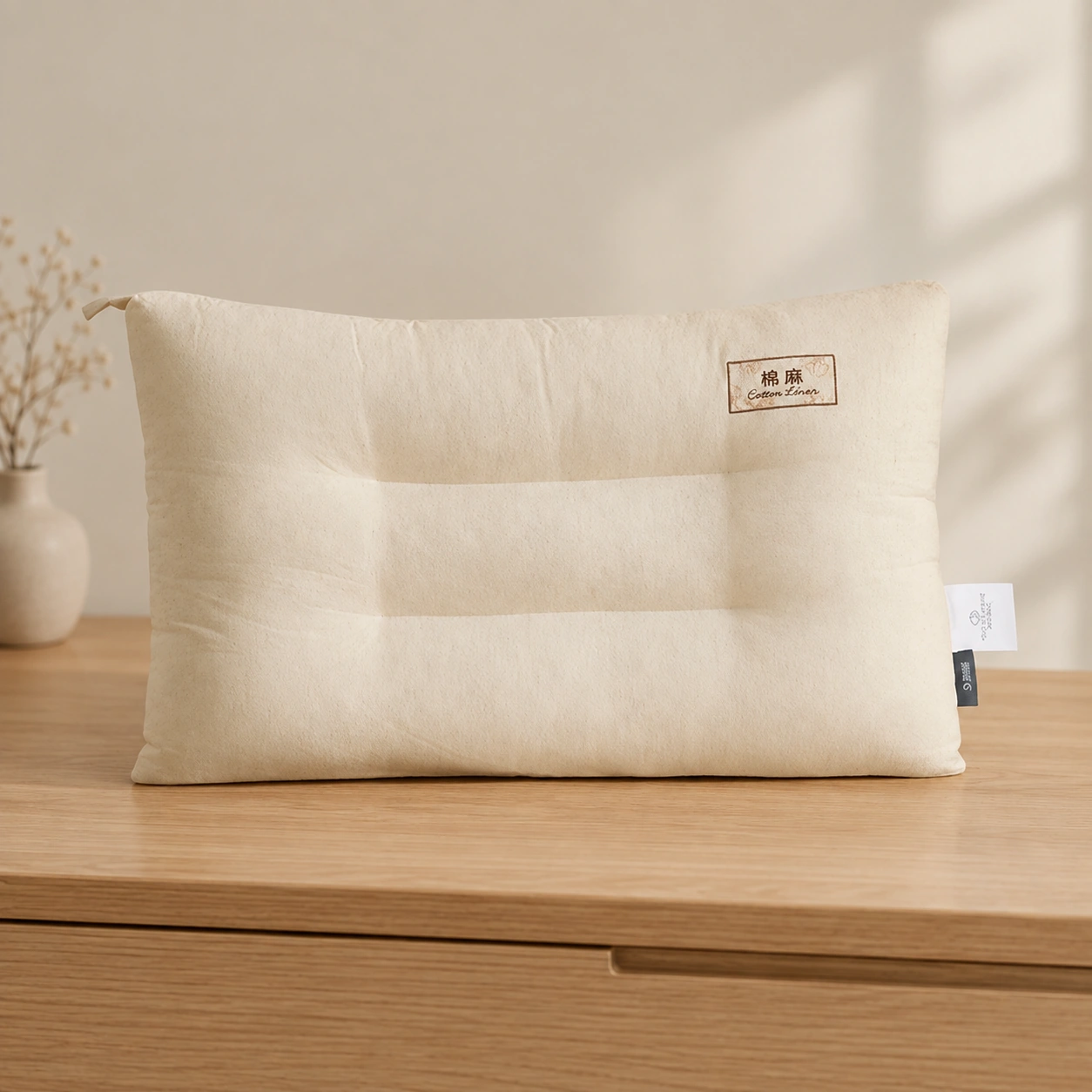Shuxin Tiansi-Linen Pillow: Oak bedroom dresser display