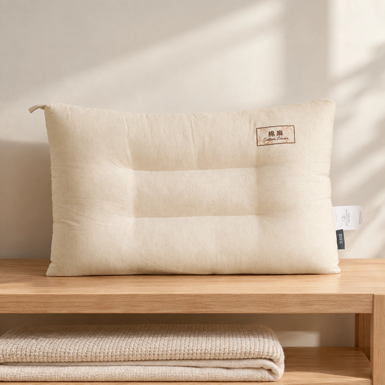 Shuxin Tiansi-Linen Pillow: Premium linen shelf display