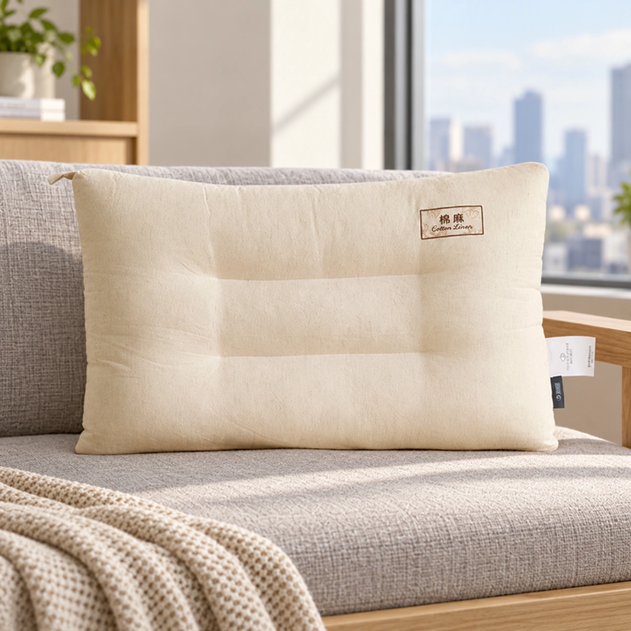 Shuxin Tiansi-Linen Pillow: Shuxin pillow · city apartment daybed