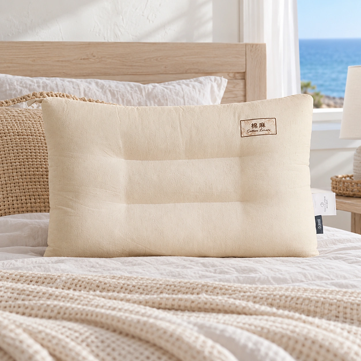 Shuxin Tiansi-Linen Pillow: Shuxin pillow · coastal villa guest bed