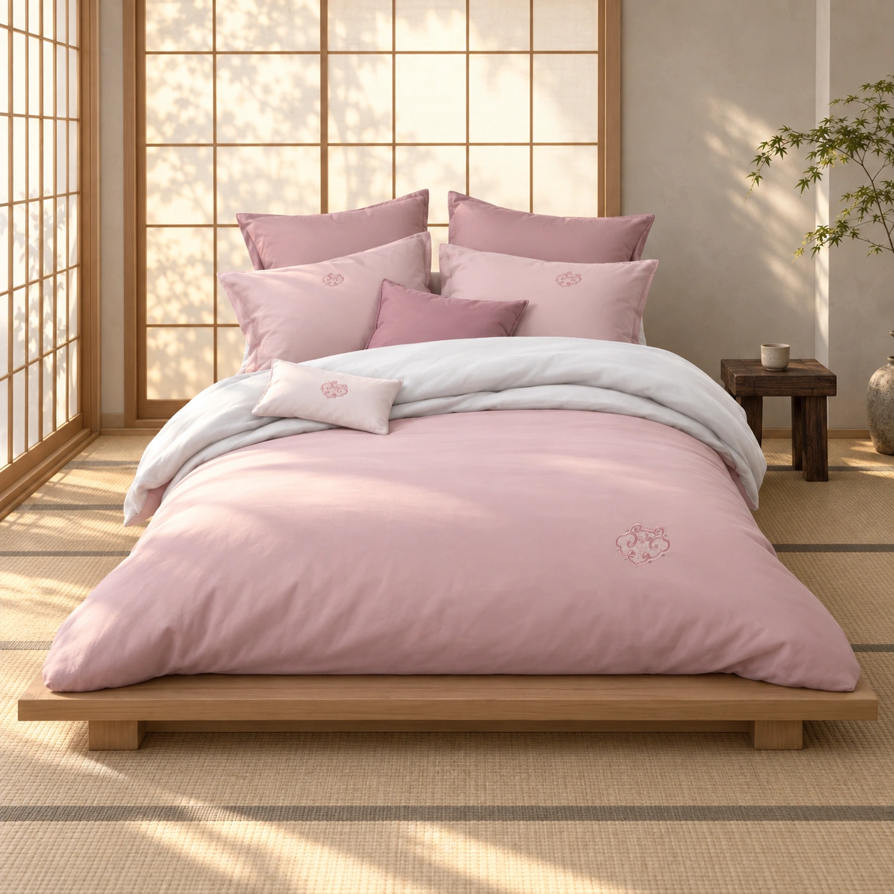Suisui Ruyi Four-Piece Bedding Set: Shoji afternoon bedroom