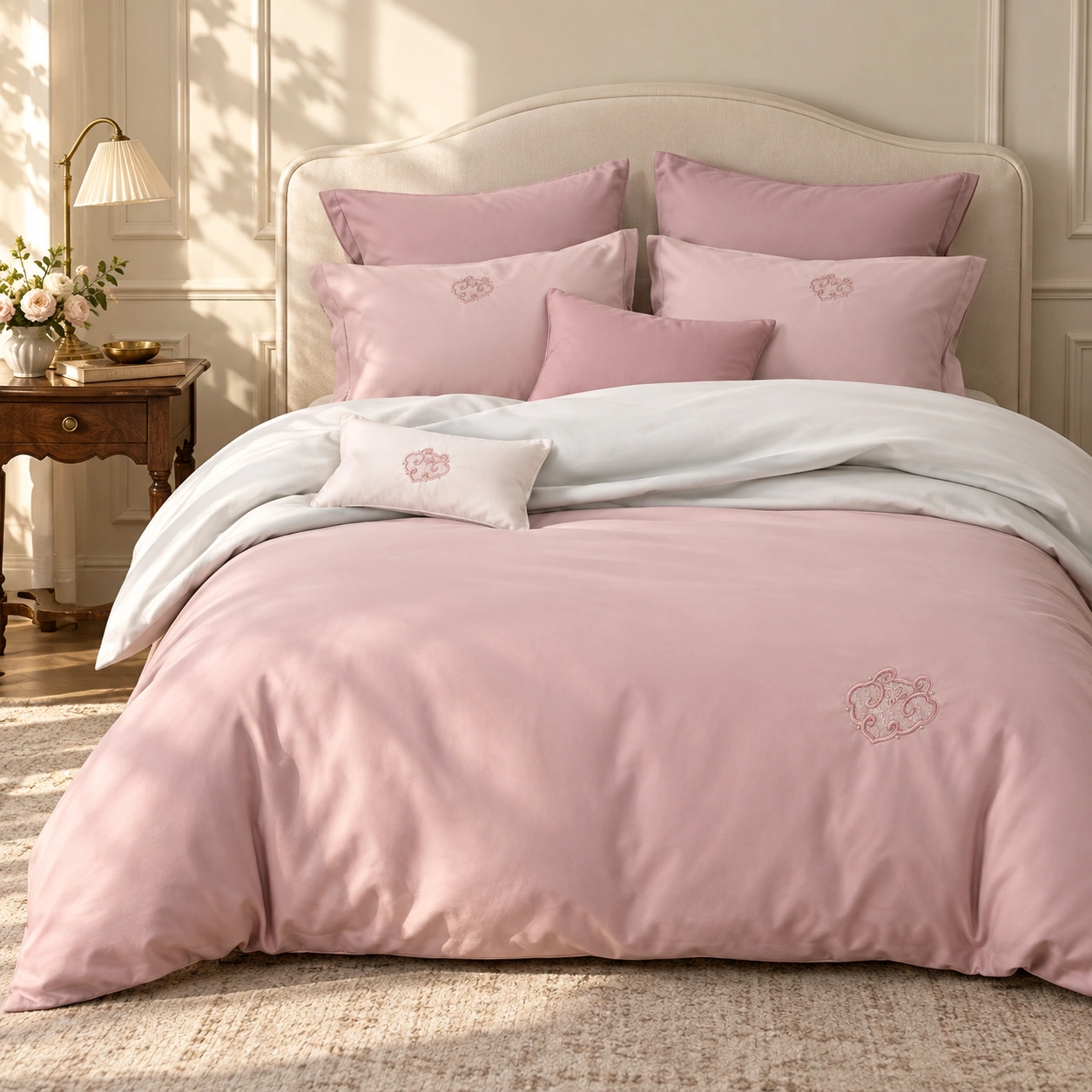 Suisui Ruyi Four-Piece Bedding Set: Classic paneled bedroom