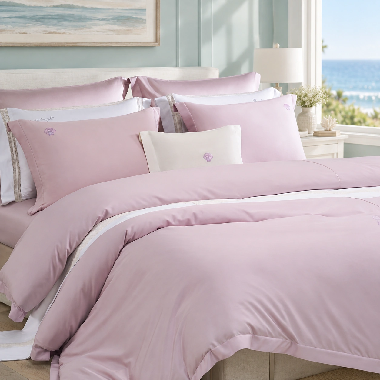 Xingchen Shatan Four-Piece Bedding Set: Coastal bedroom