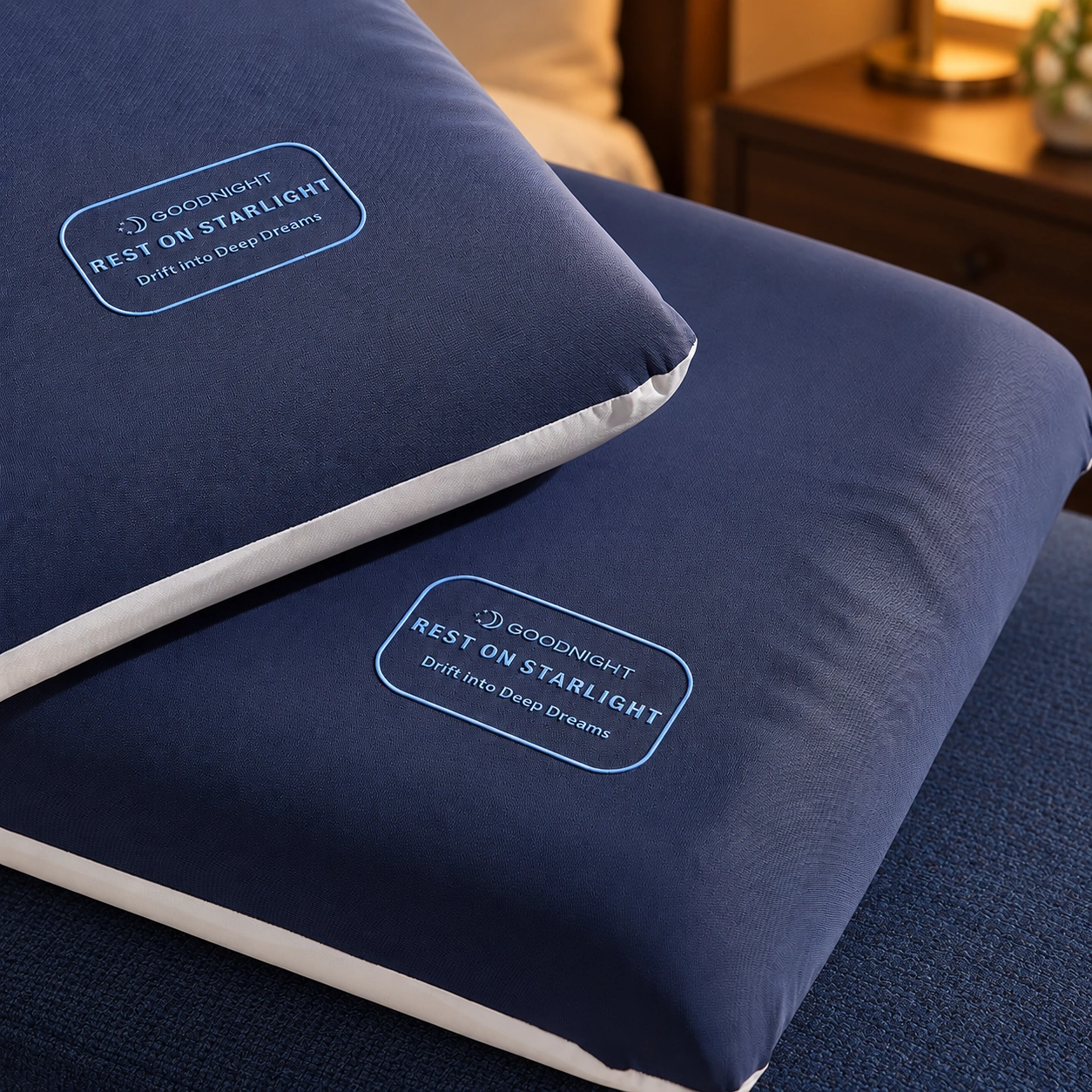 Xingkong Washable Silicone Pillow: Deep blue bedroom bench