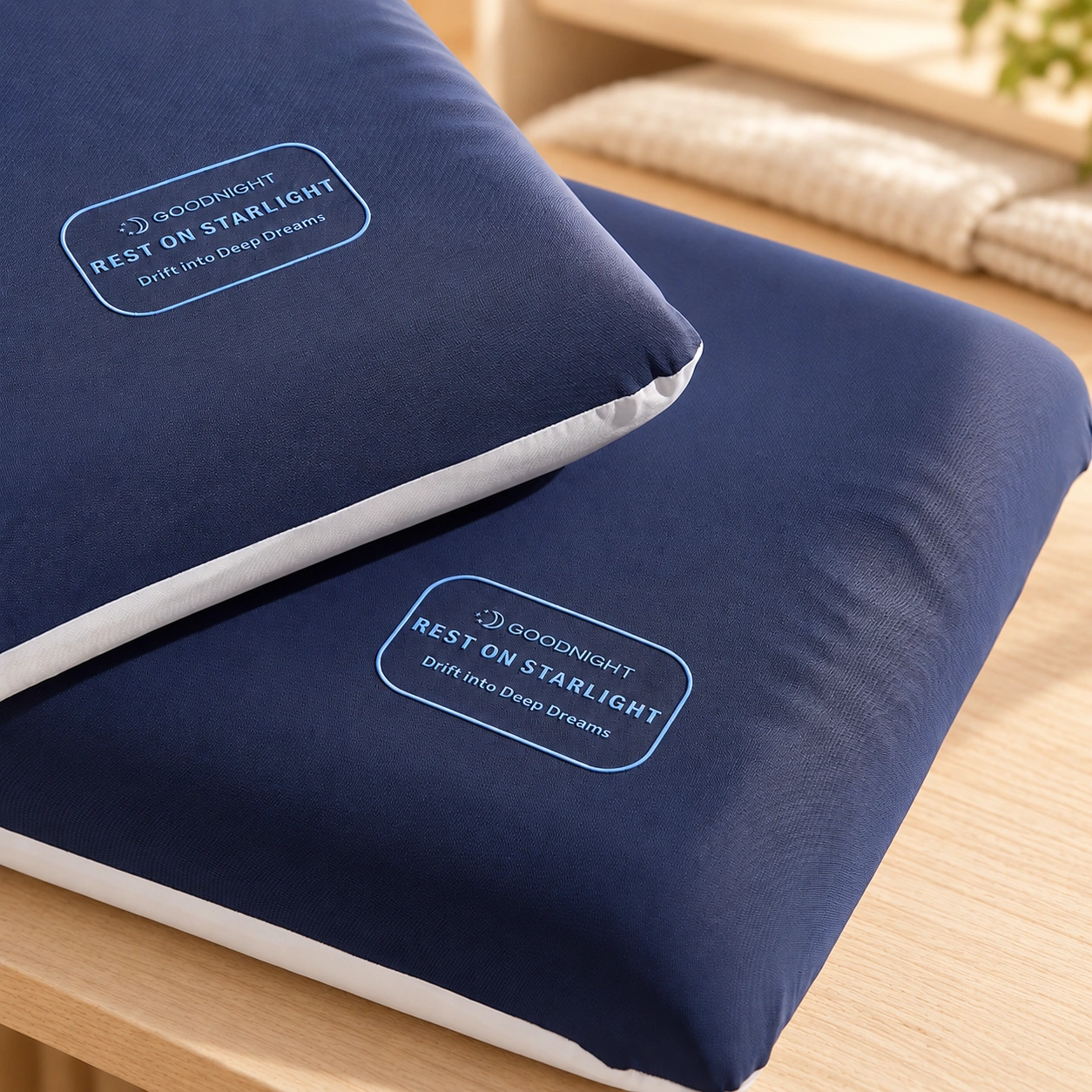Xingkong Washable Silicone Pillow: Organized linen shelf