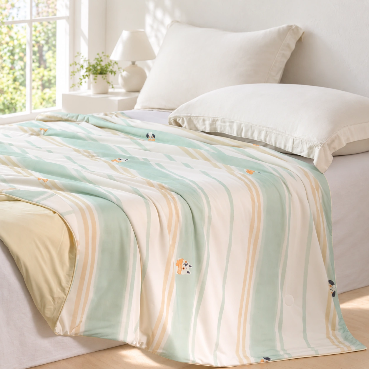 Yunlv Printed Summer Quilt: Bright bedroom
