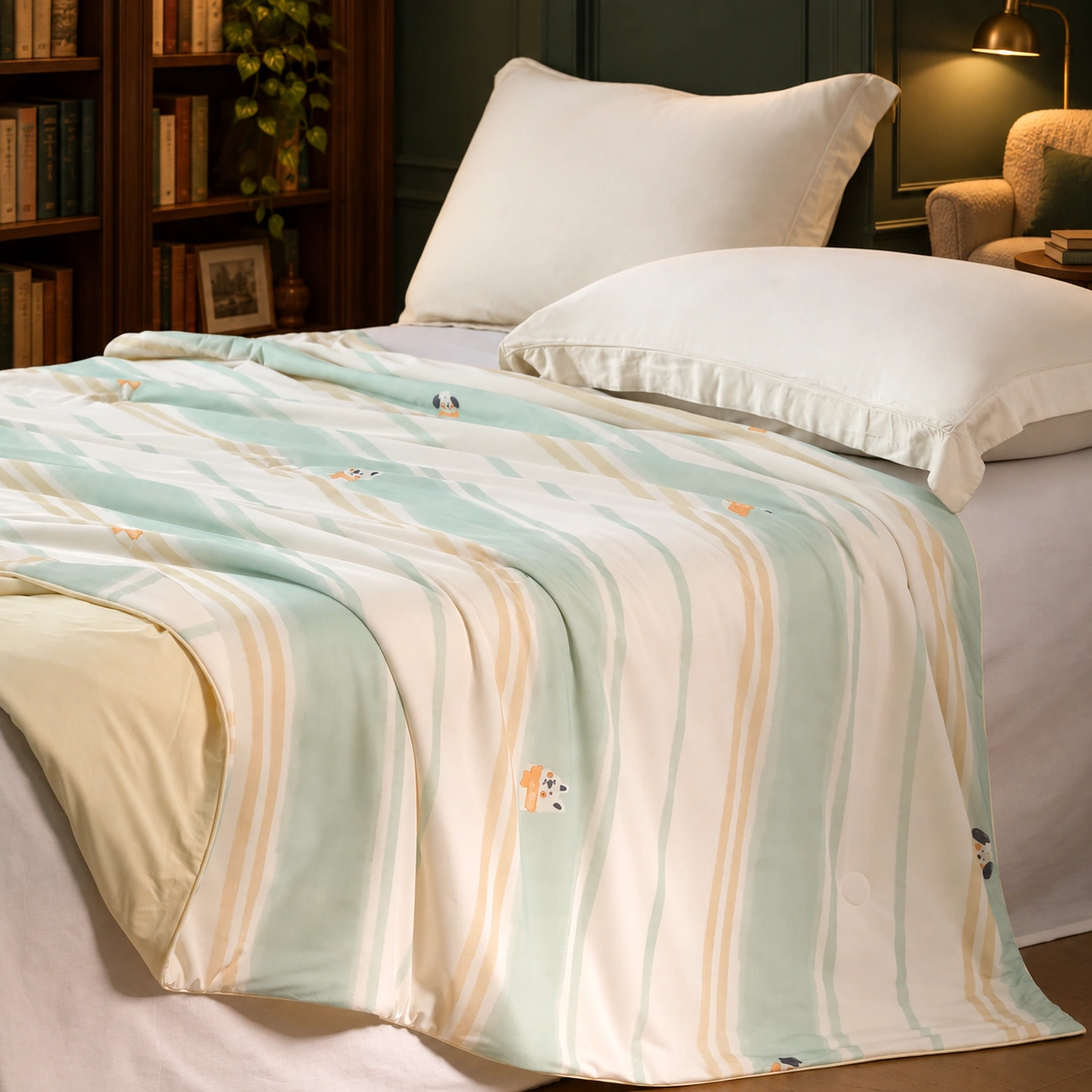 Yunlv Printed Summer Quilt: Reading bedroom