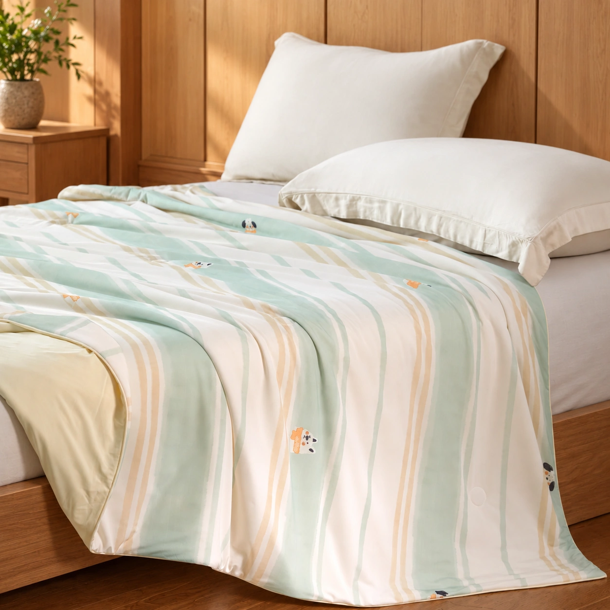Yunlv Printed Summer Quilt: Wood showroom